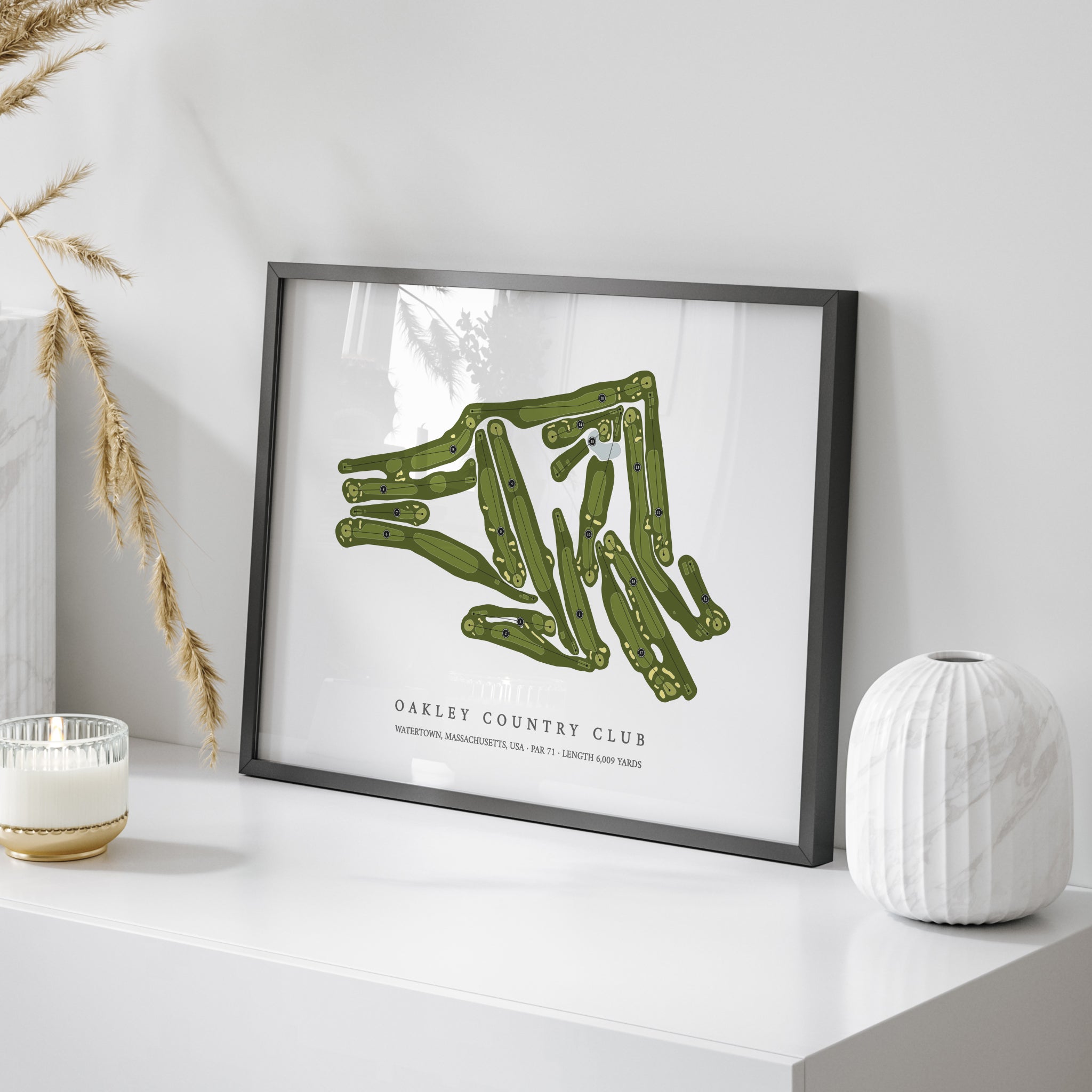 Oakley Country Club | Golf Course Print | On Table