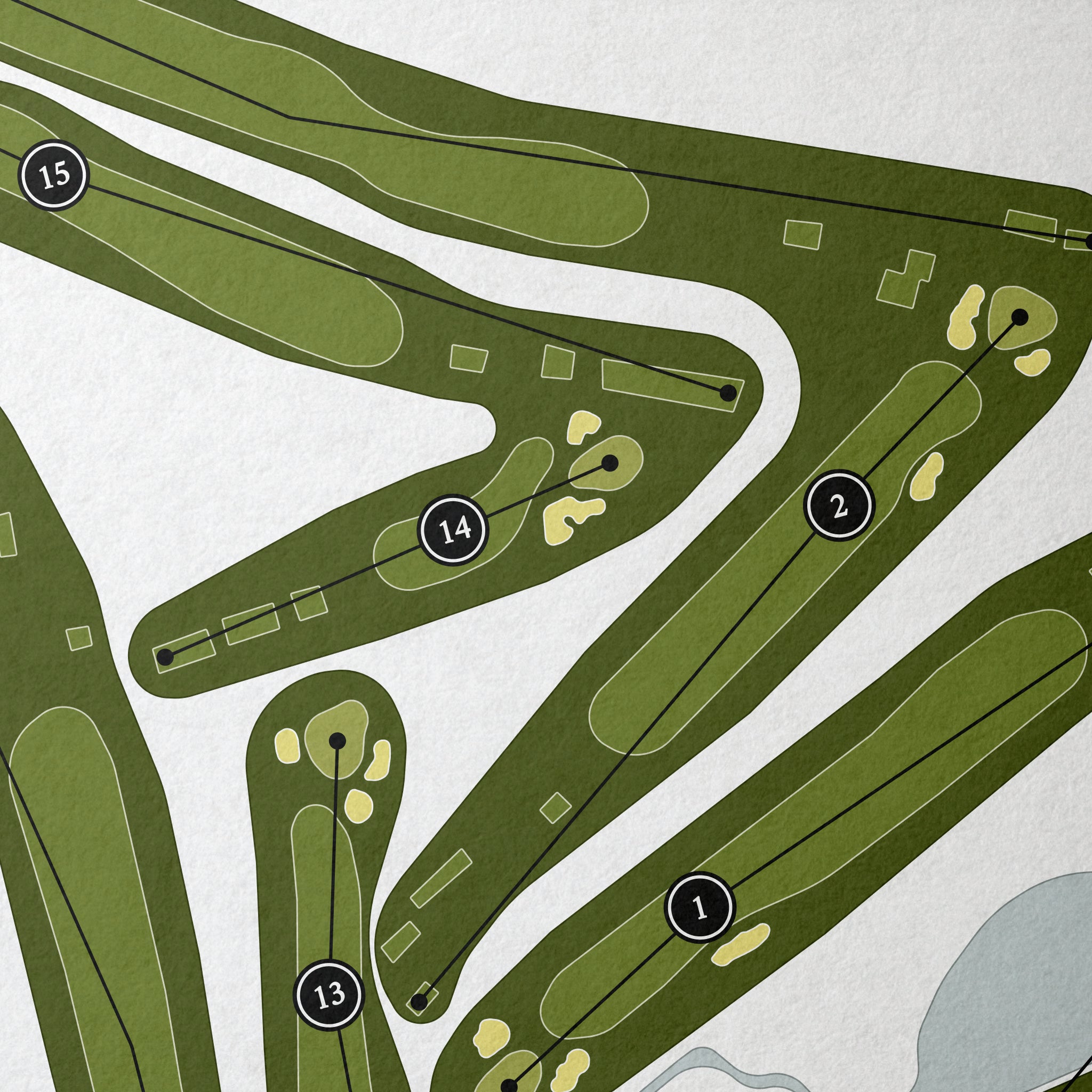 Oaks Country Club | Golf Course Print | Close+Up