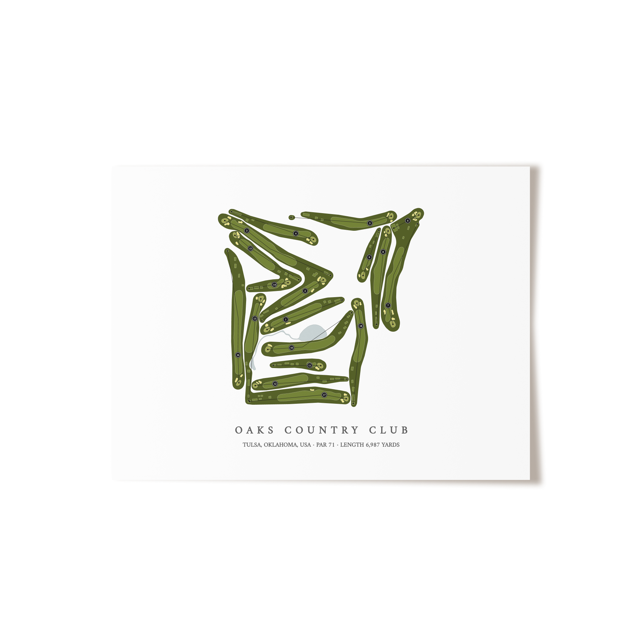 Oaks Country Club | Golf Course Print | Unframed