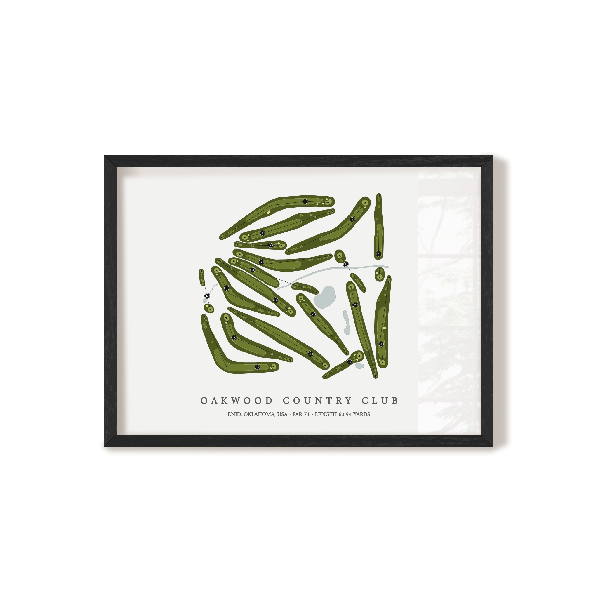 Oakwood Country Club | Golf Course Map | Black+Frame