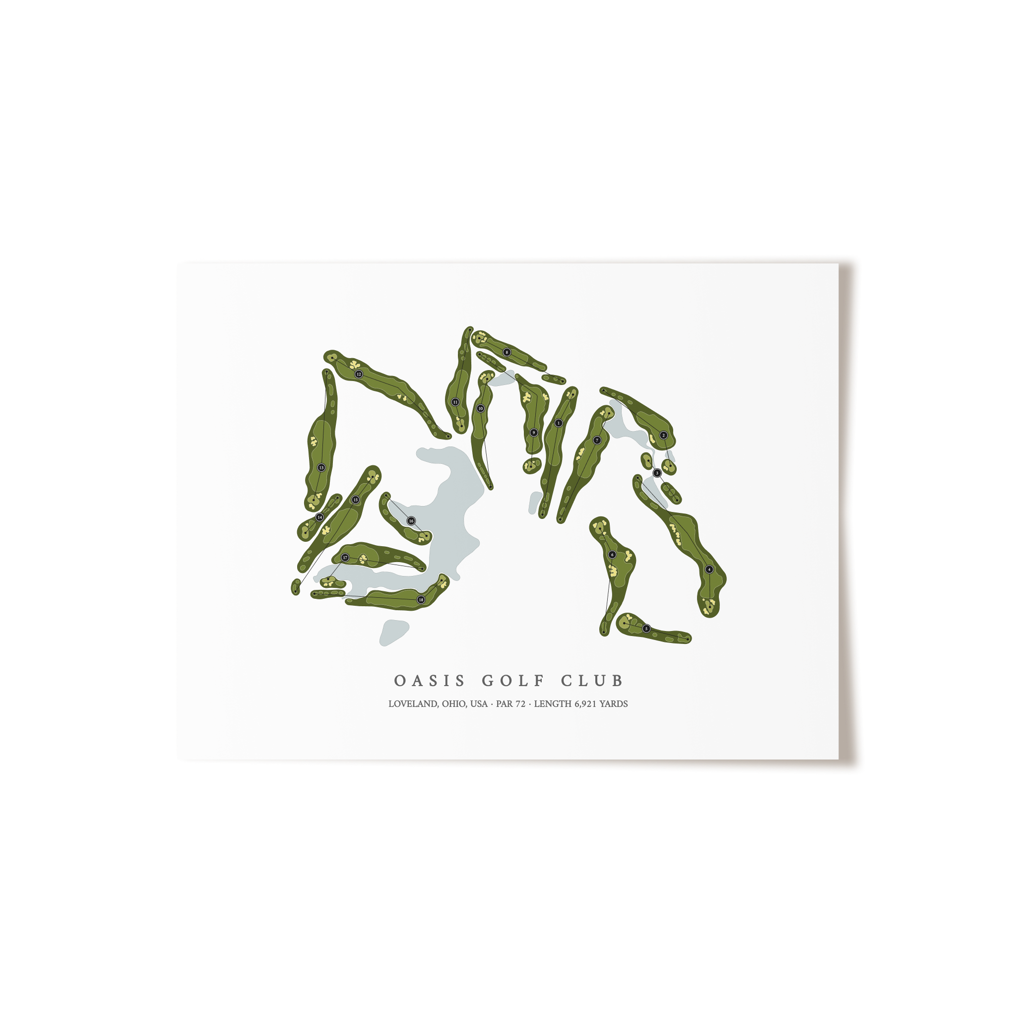 Oasis Golf Club | Golf Course Map | Unframed
