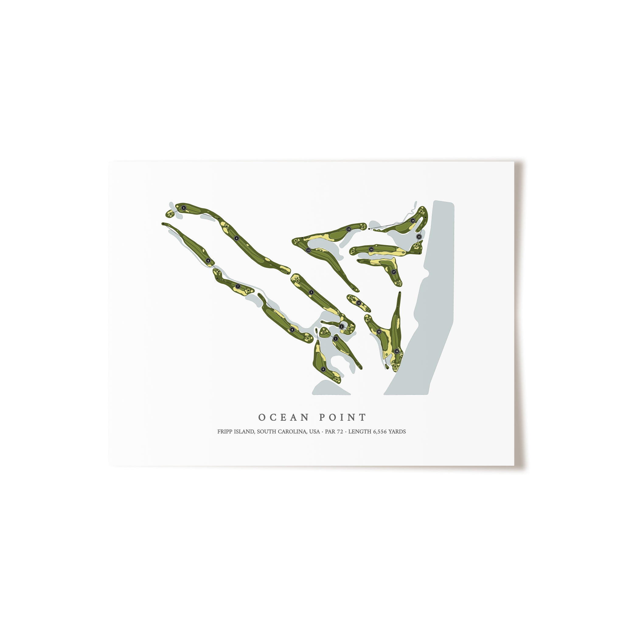 Ocean Point | Golf Course Map | Unframed