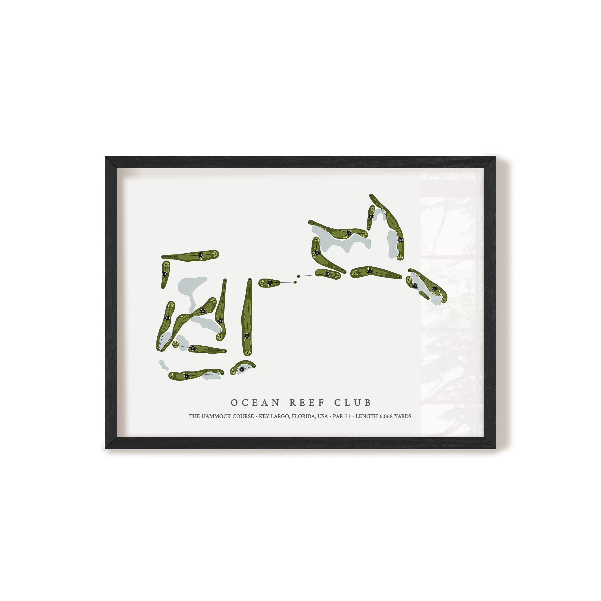 Ocean Reef Club - The Hammock Course | Golf Course Map | Black Frame