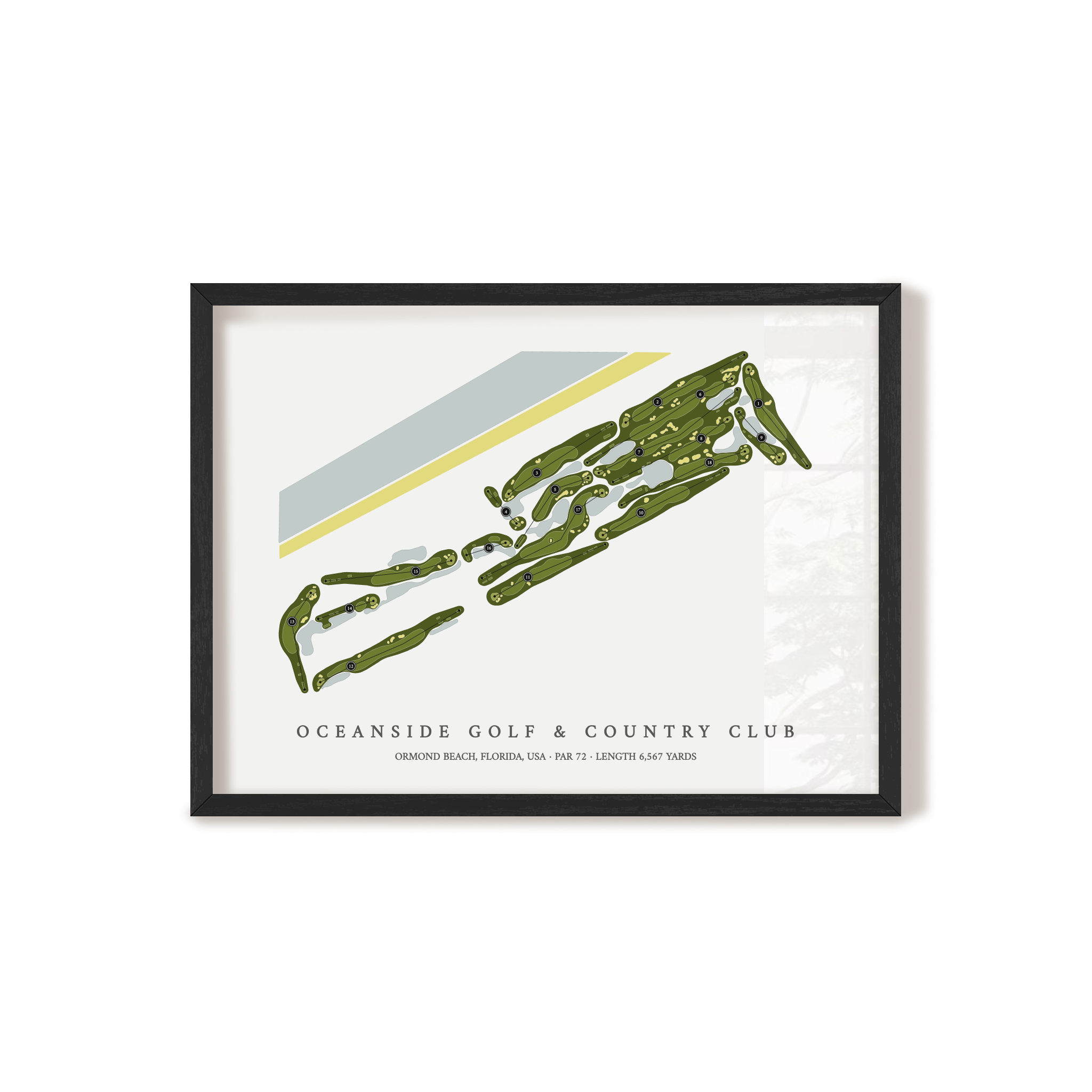 Oceanside Golf & Country Club | Golf Course Map | Black Frame