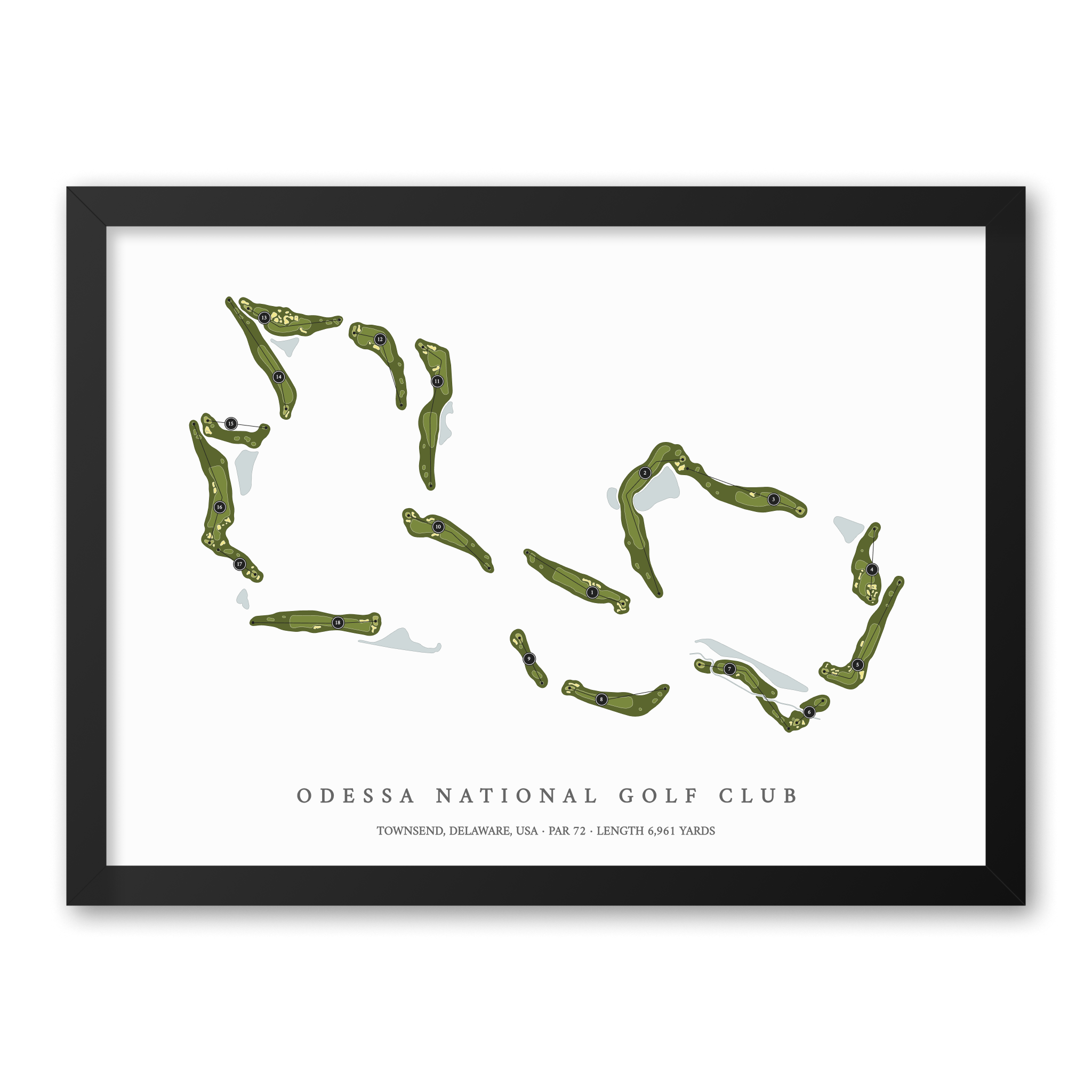 Odessa National Golf Club | Golf Course Map | Black Frame