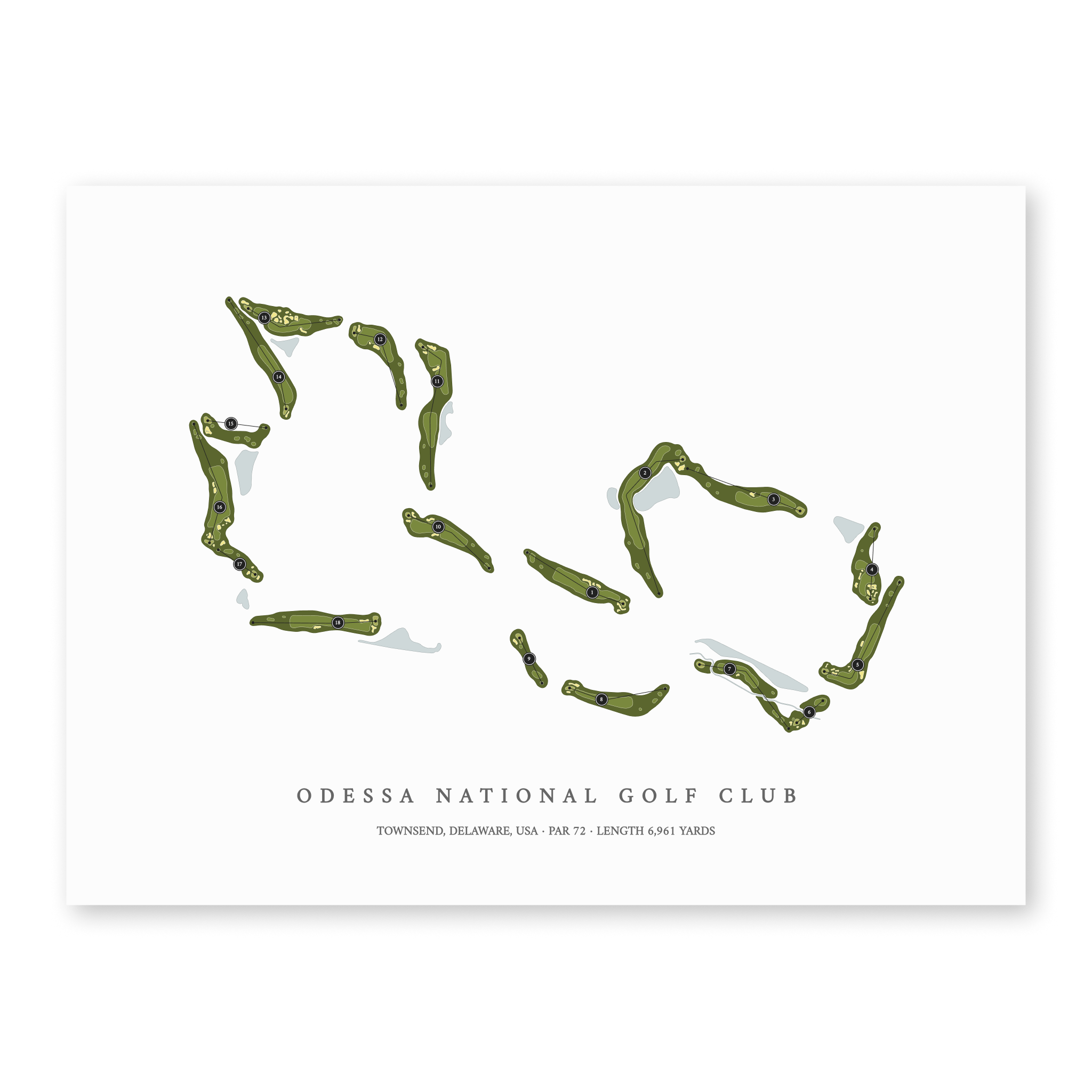 Odessa National Golf Club | Golf Course Map | Unframed