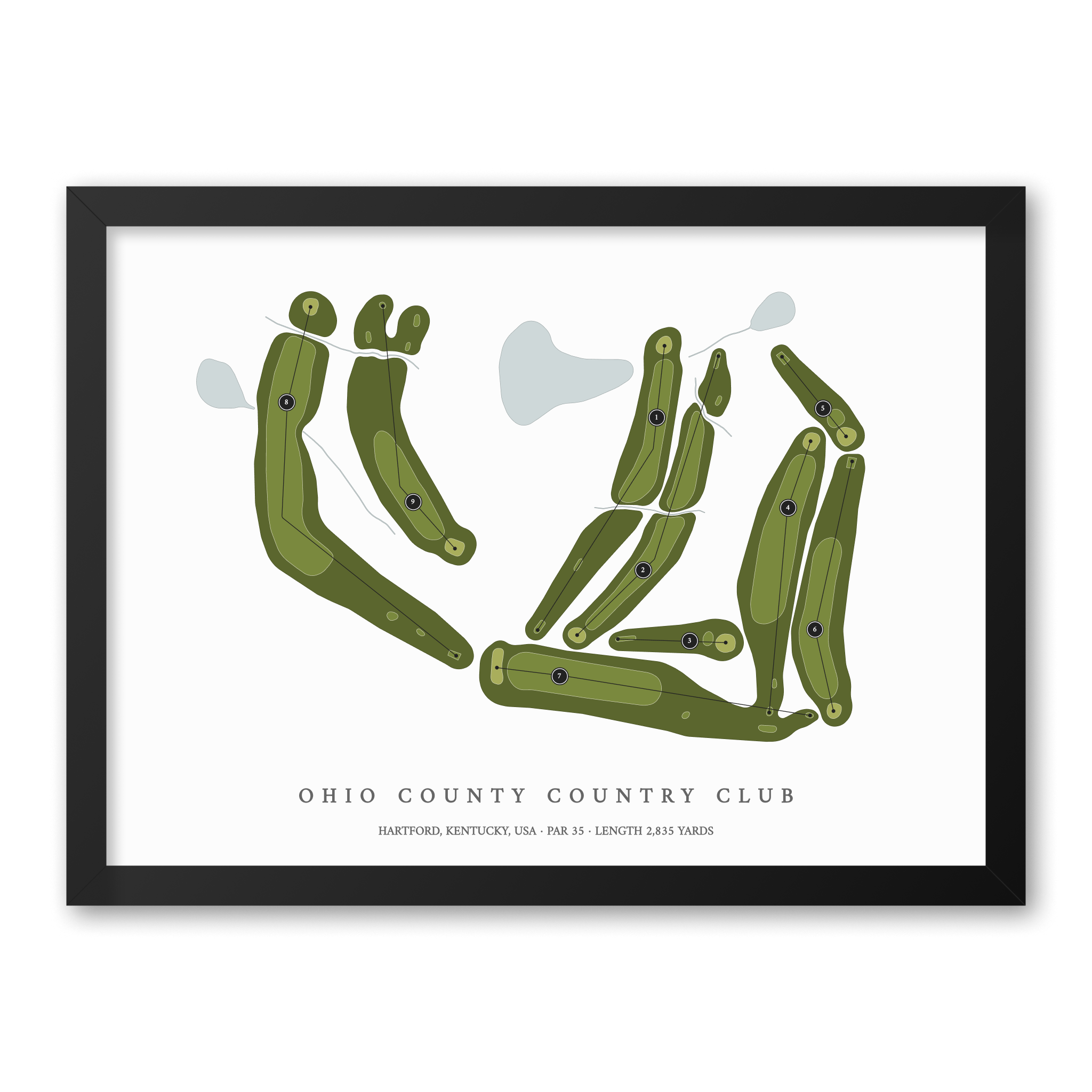 Ohio County Country Club | Golf Course Map | Black Frame