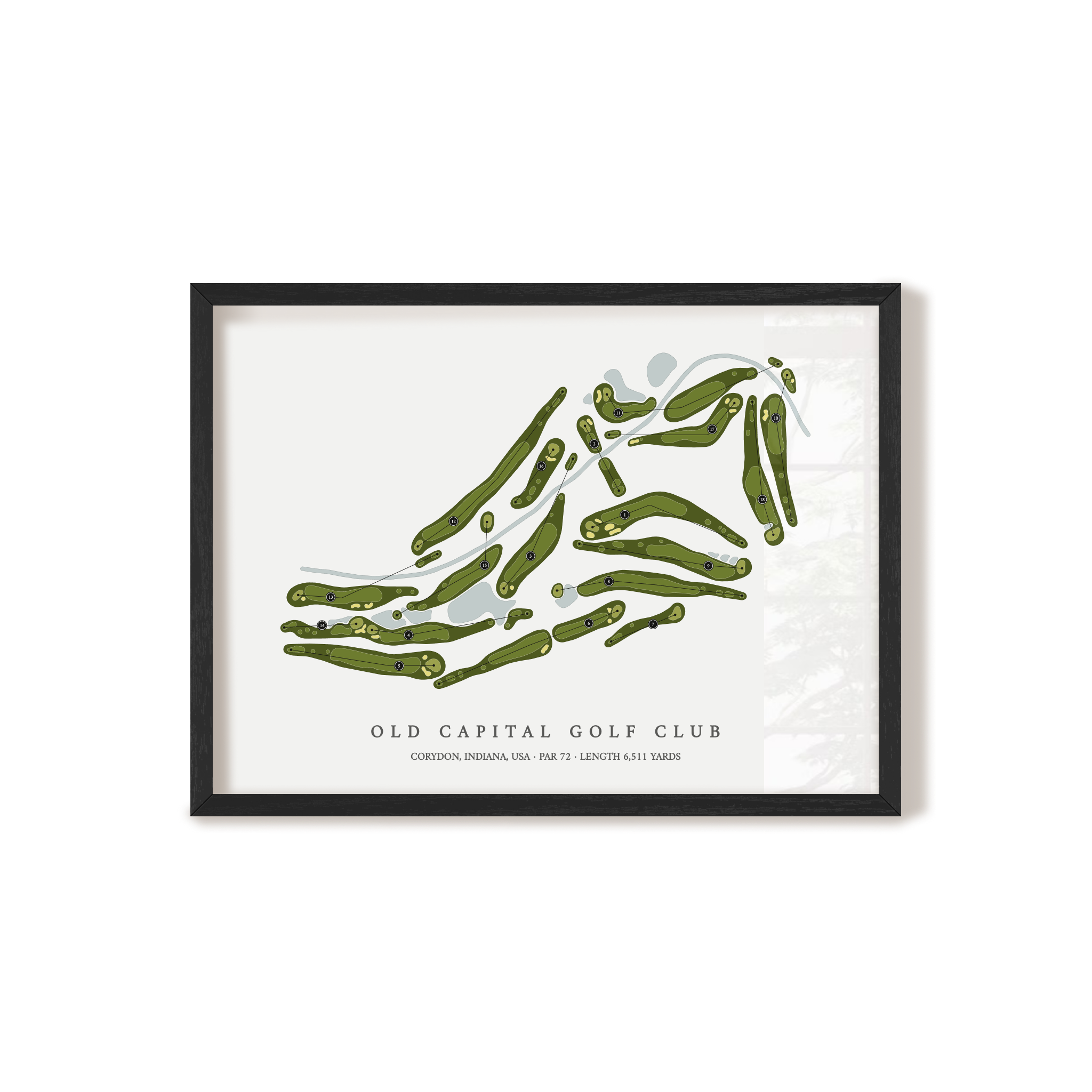 Old Capital Golf Club | Golf Course Map | Black Frame