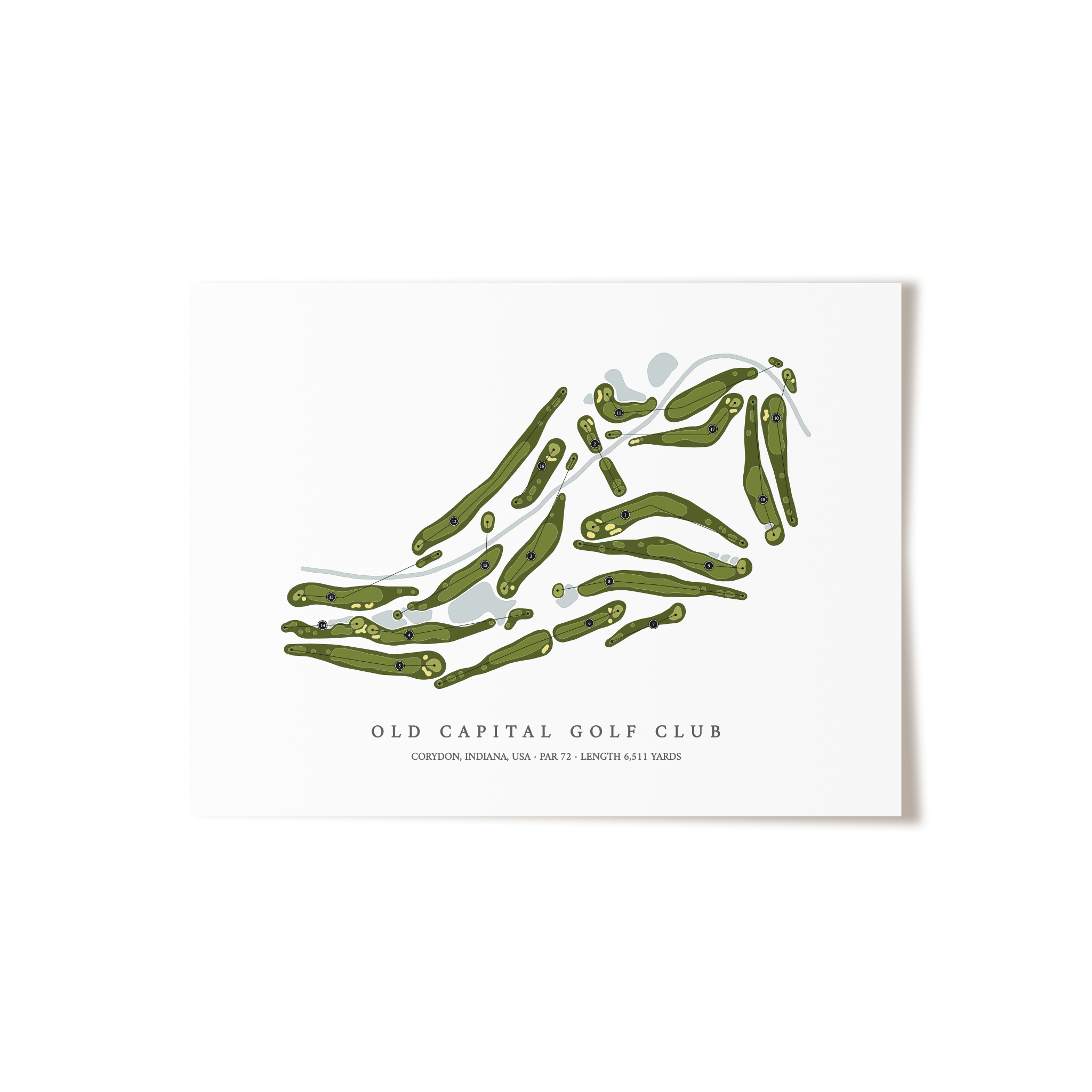 Old Capital Golf Club | Golf Course Map | Unframed