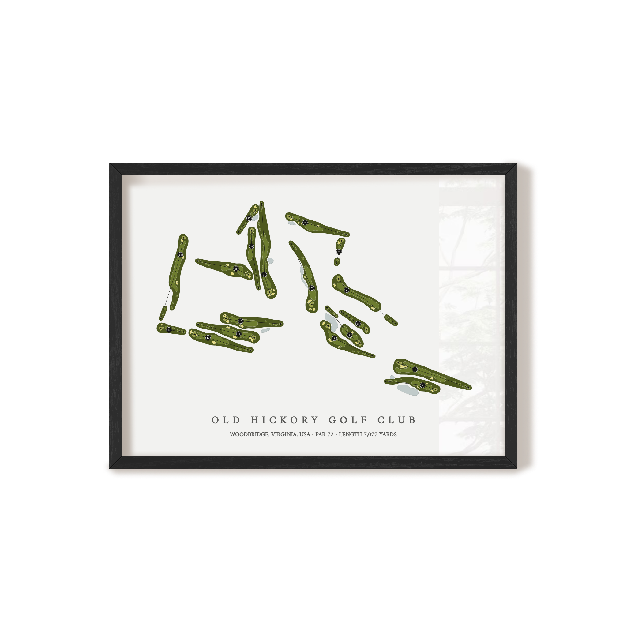 Old Hickory Golf Club | Golf Course Map | Black Frame