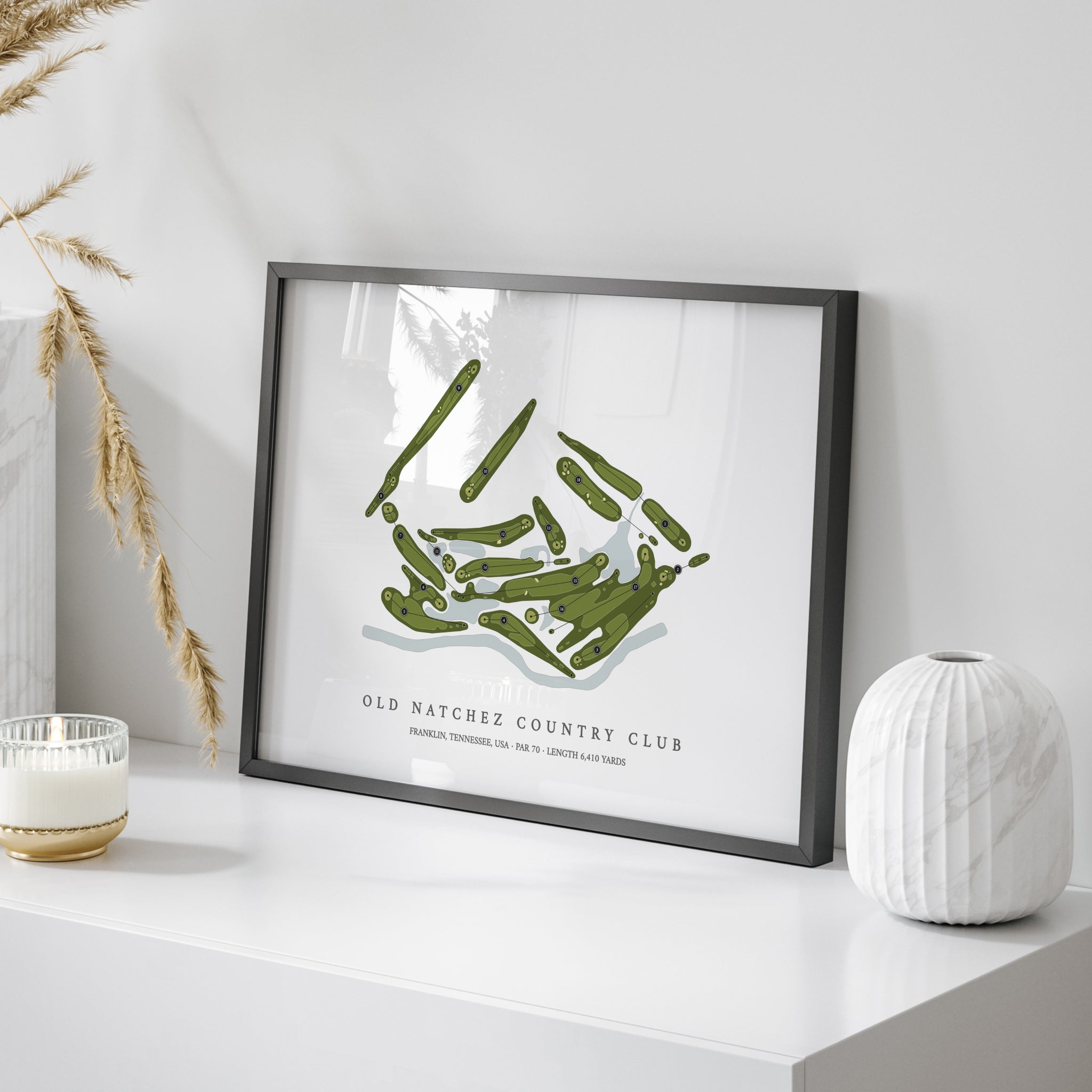 Old Natchez Country Club | Golf Course Print | On Table