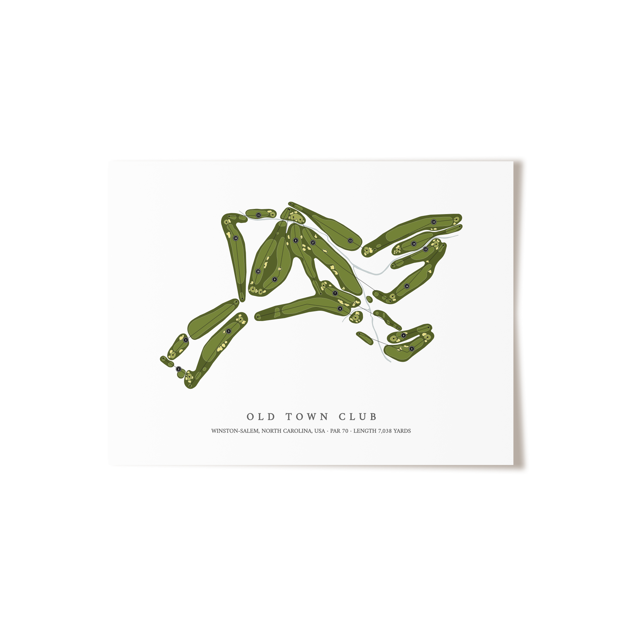 Old Town Club | Golf Course Map | Unframed