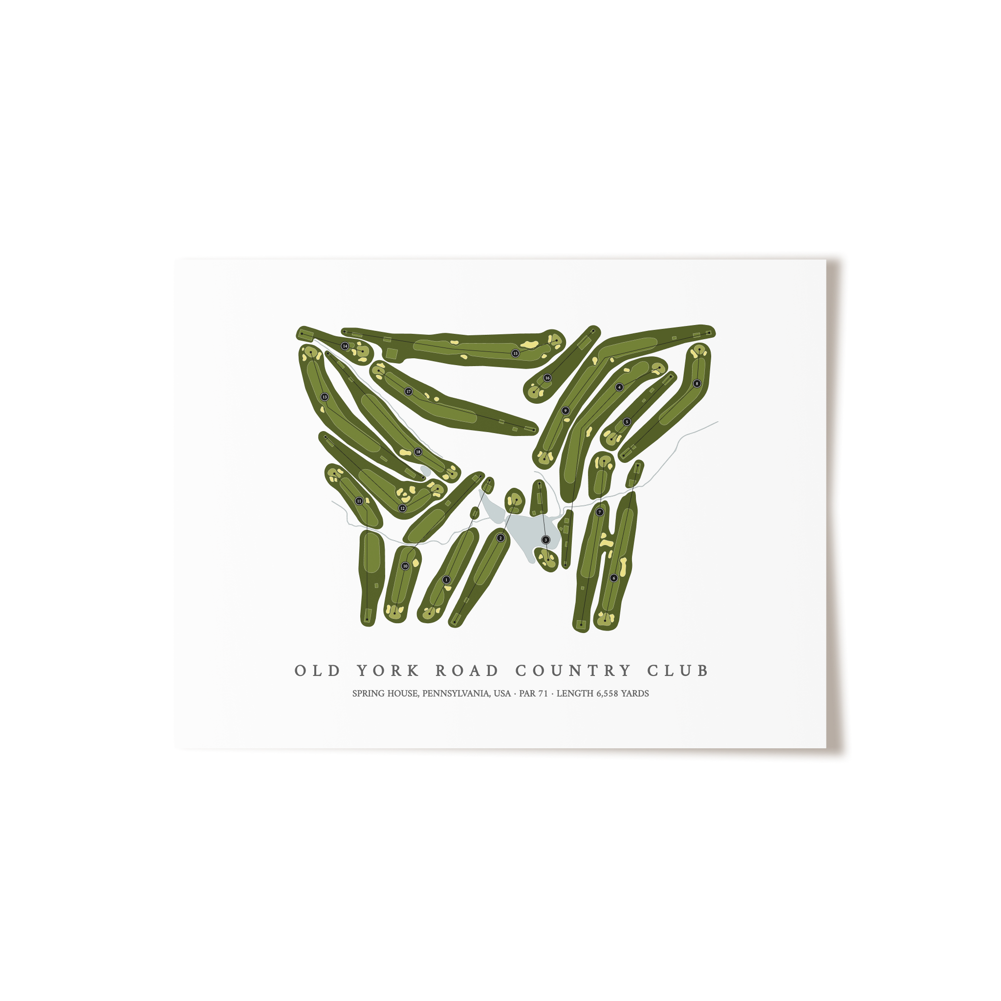 Old York Road Country Club | Golf Course Map | Unframed