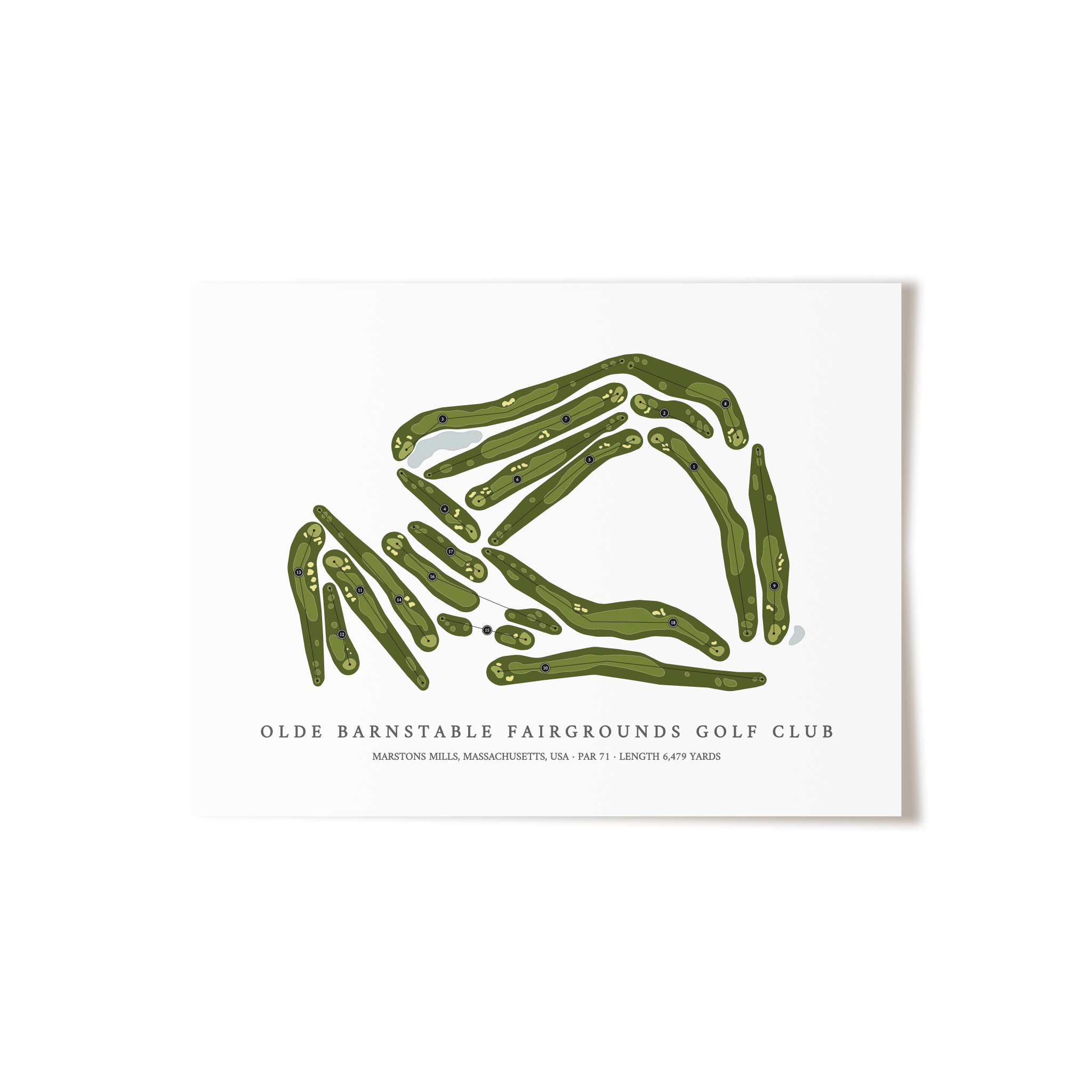 Olde Barnstable Fairgrounds Golf Club | Golf Course Map | Unframed