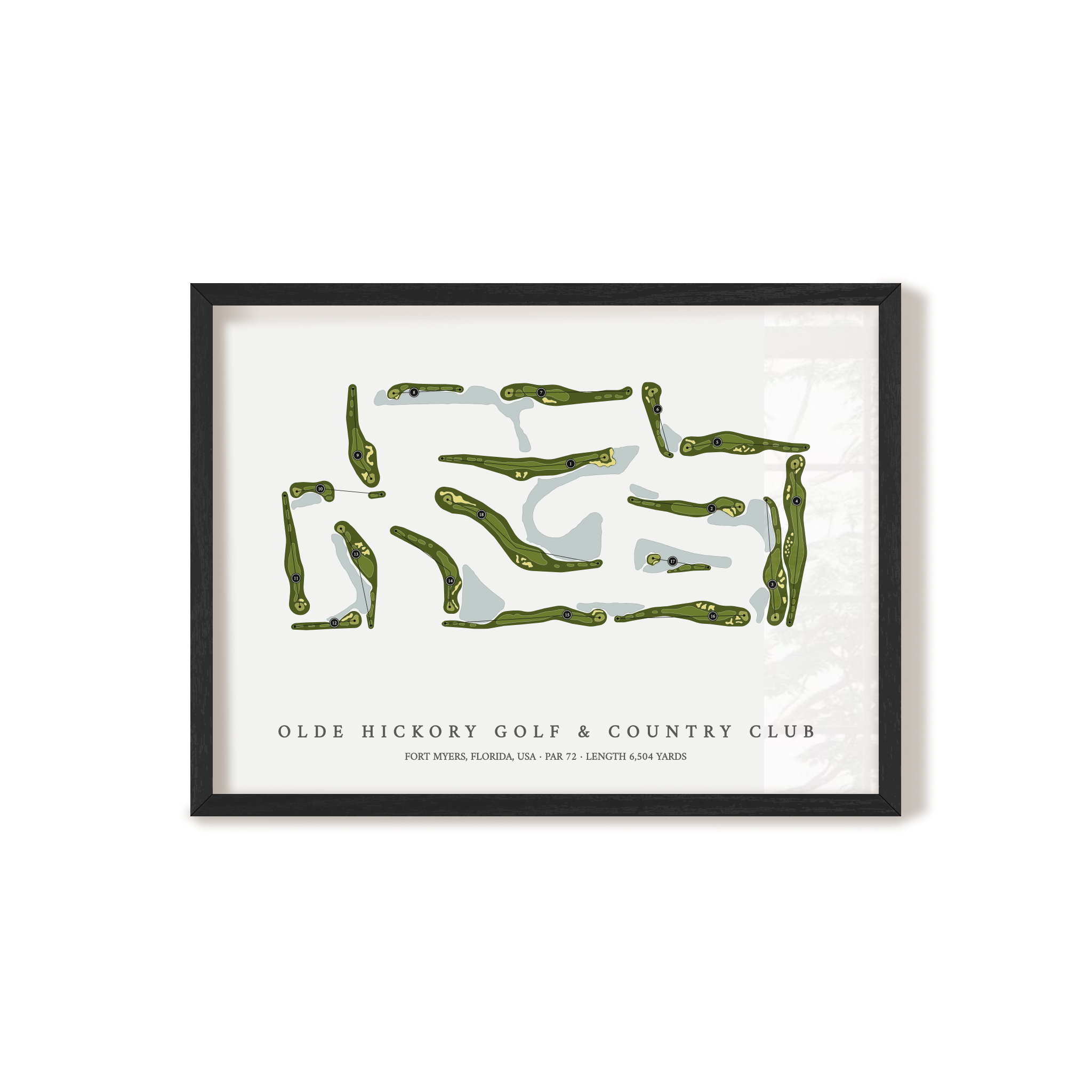 Olde Hickory Golf & Country Club | Golf Course Map | Black Frame