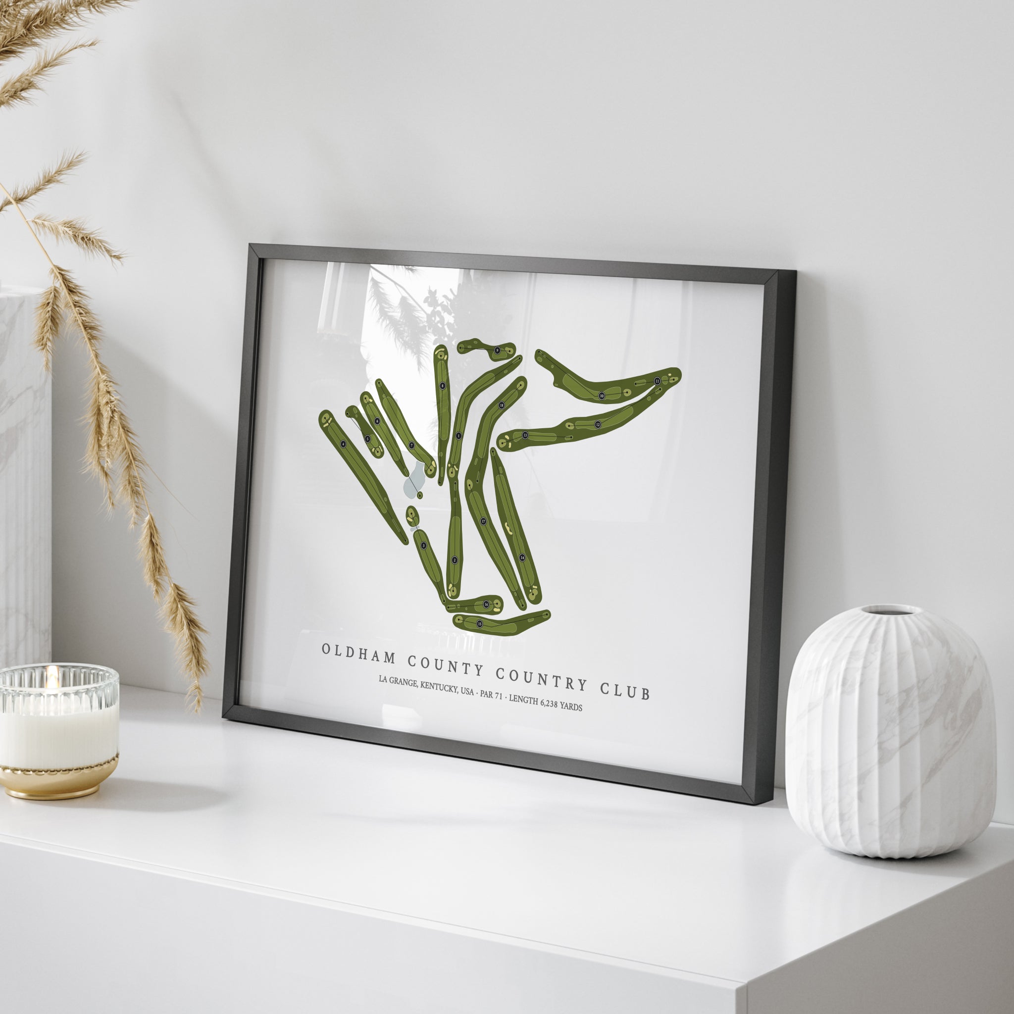 Oldham County Country Club | Golf Course Print | On Table