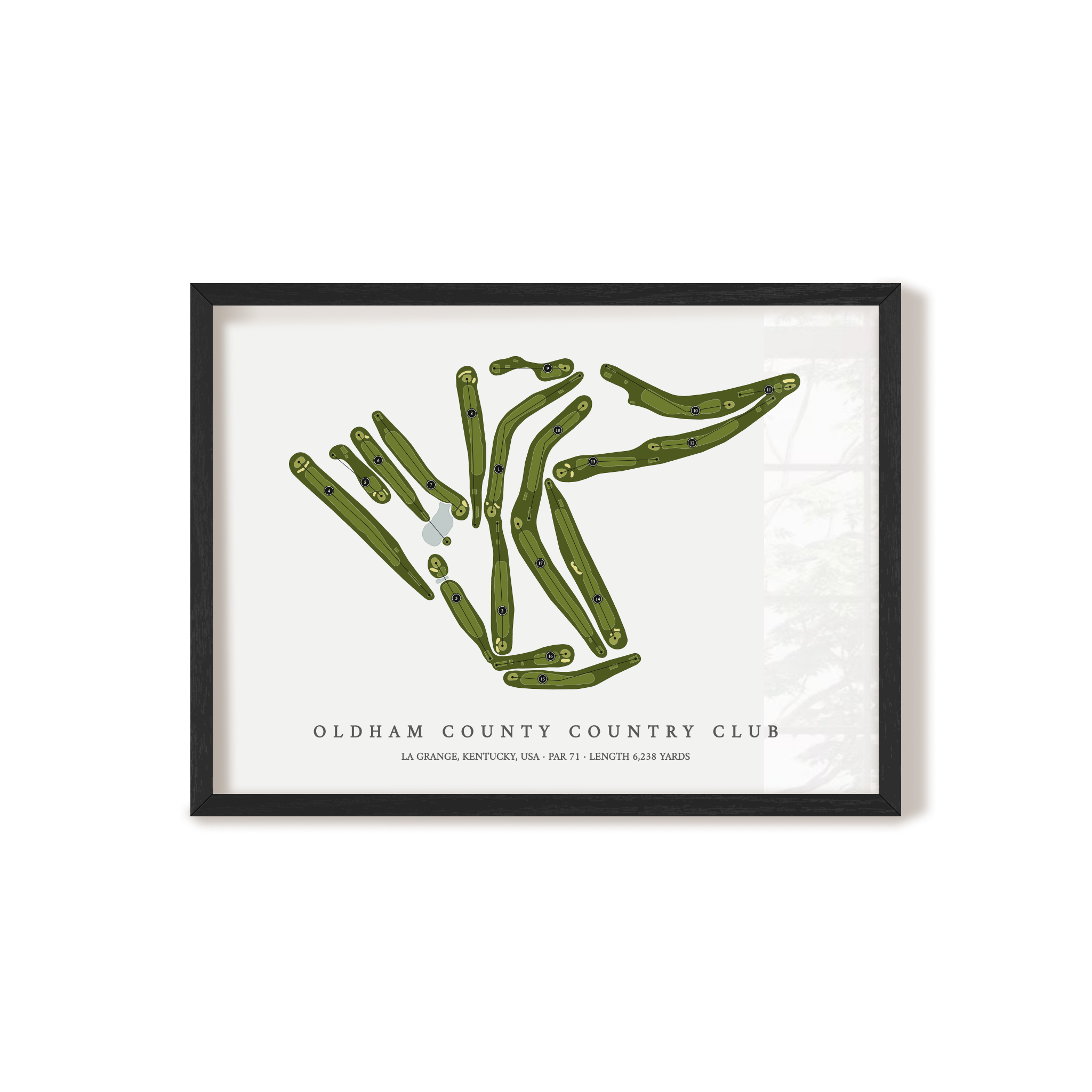 Oldham County Country Club | Golf Course Map | Black Frame
