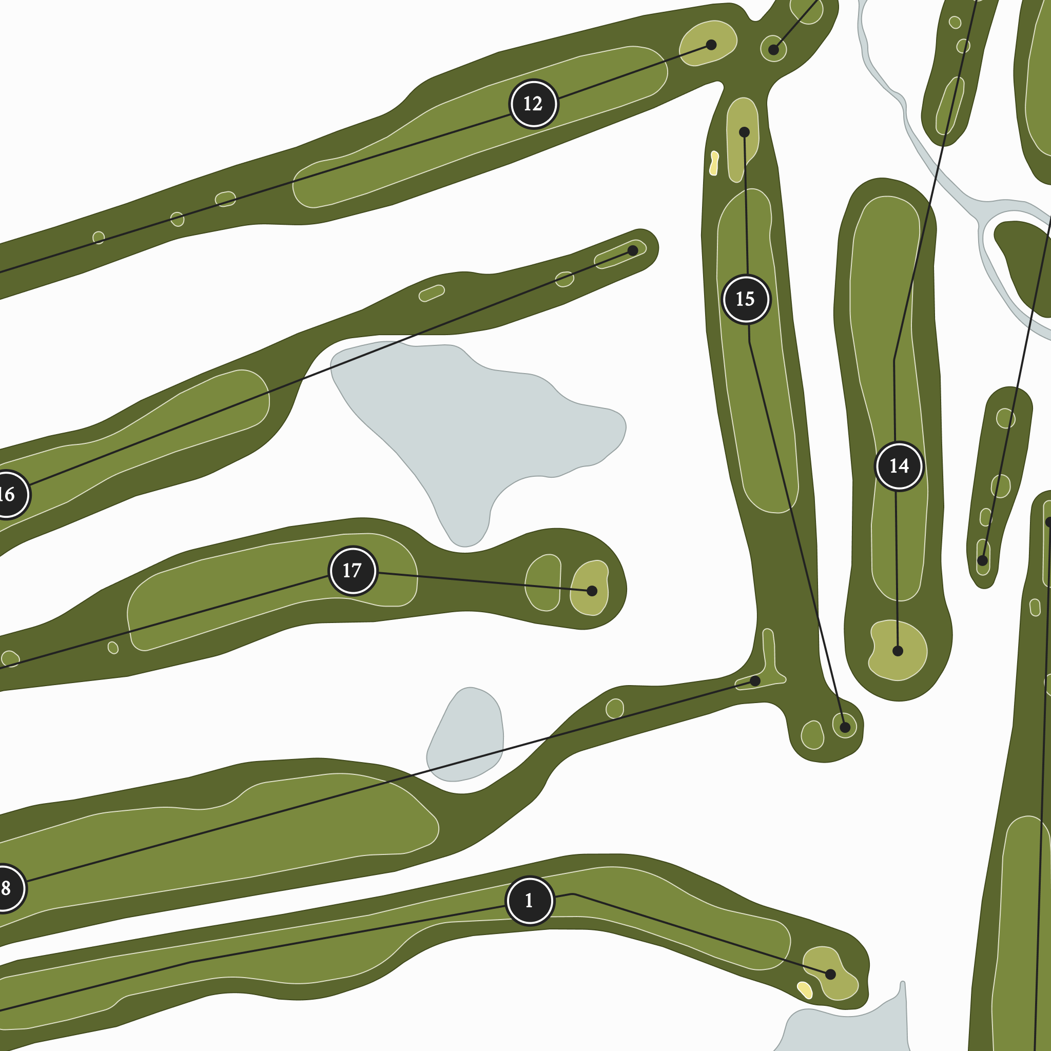 Olive Branch Country Club | Golf Course Map | Close Up