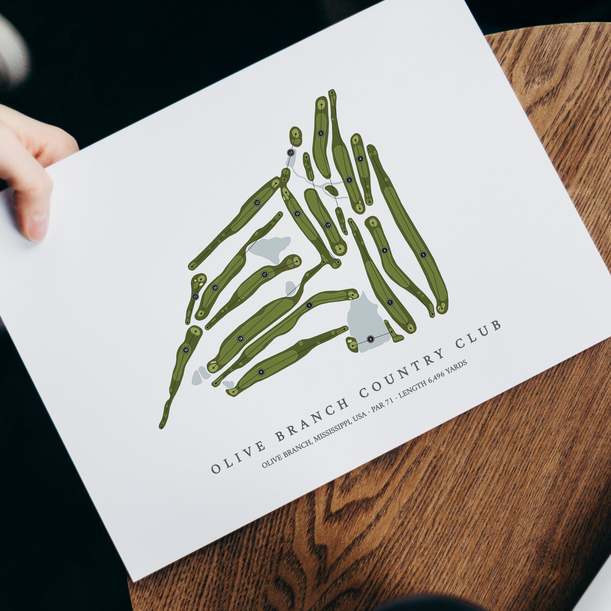 Olive Branch Country Club | Golf Course Map | With Laptop