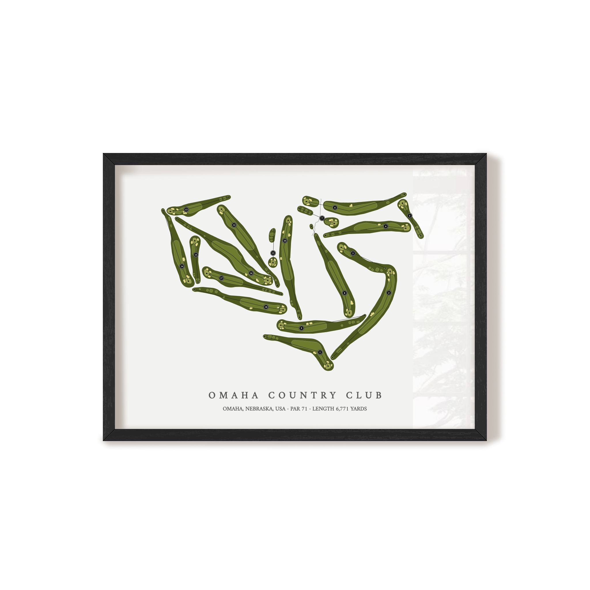 Omaha Country Club | Golf Course Map | Black Frame
