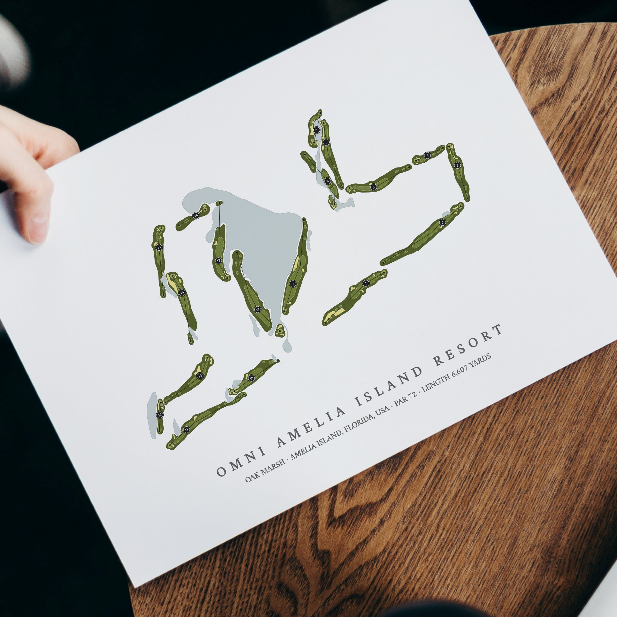 Omni Amelia Island Resort - Oak Marsh | Golf Course Map | With Laptop