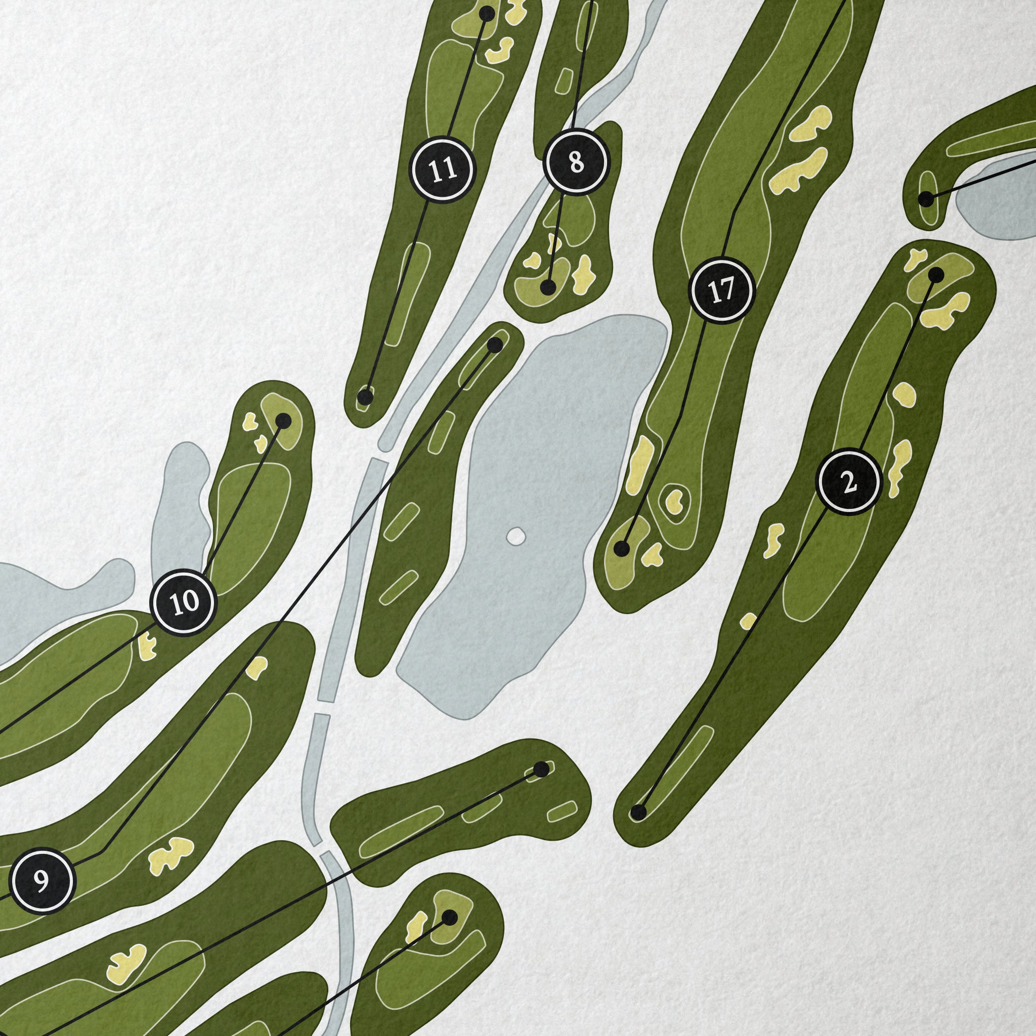 Omni La Costa Resort & Spa - Legends Course | Golf Course Print | Close+Up