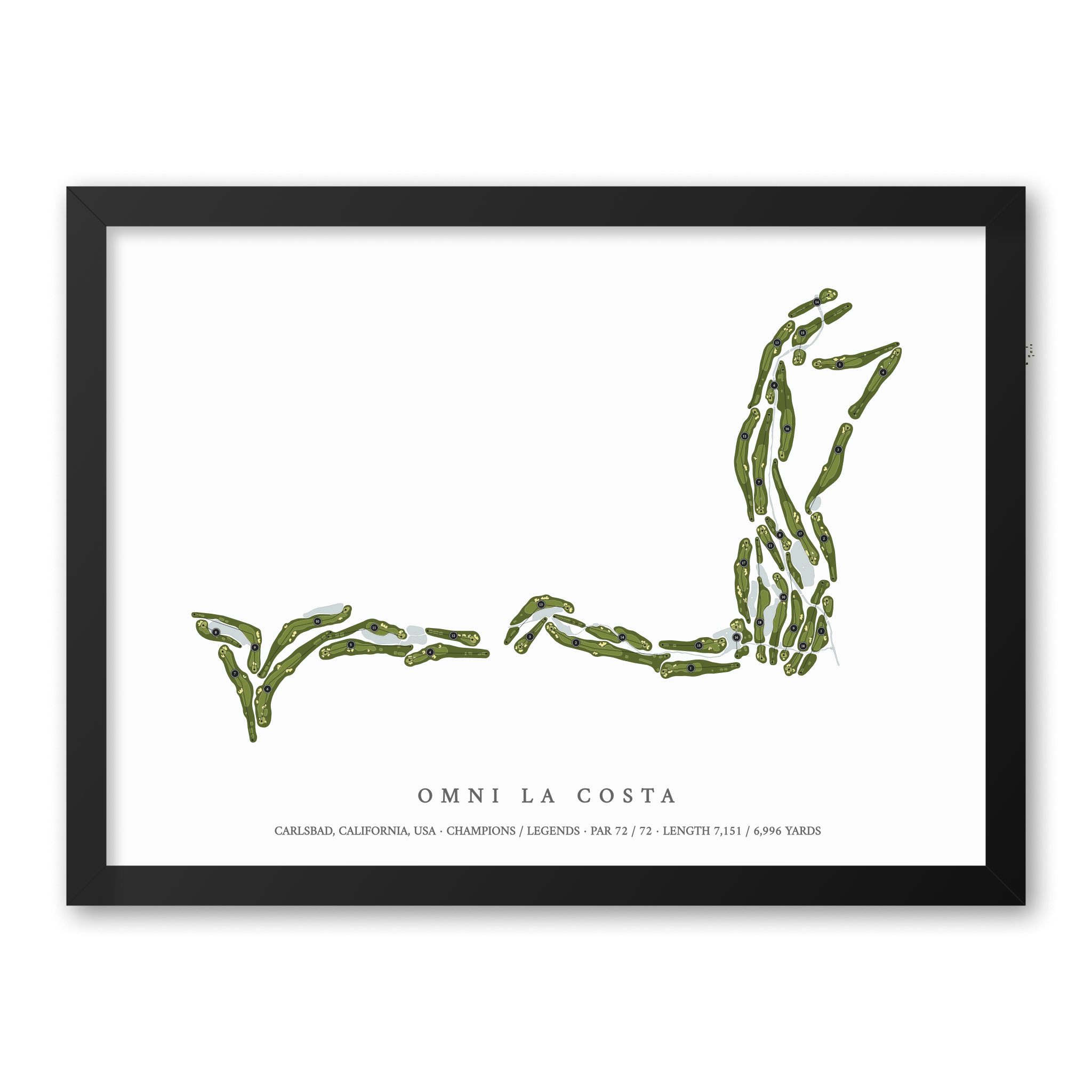Omni La Costa Resort & Spa | Golf Course Print | Black Frame