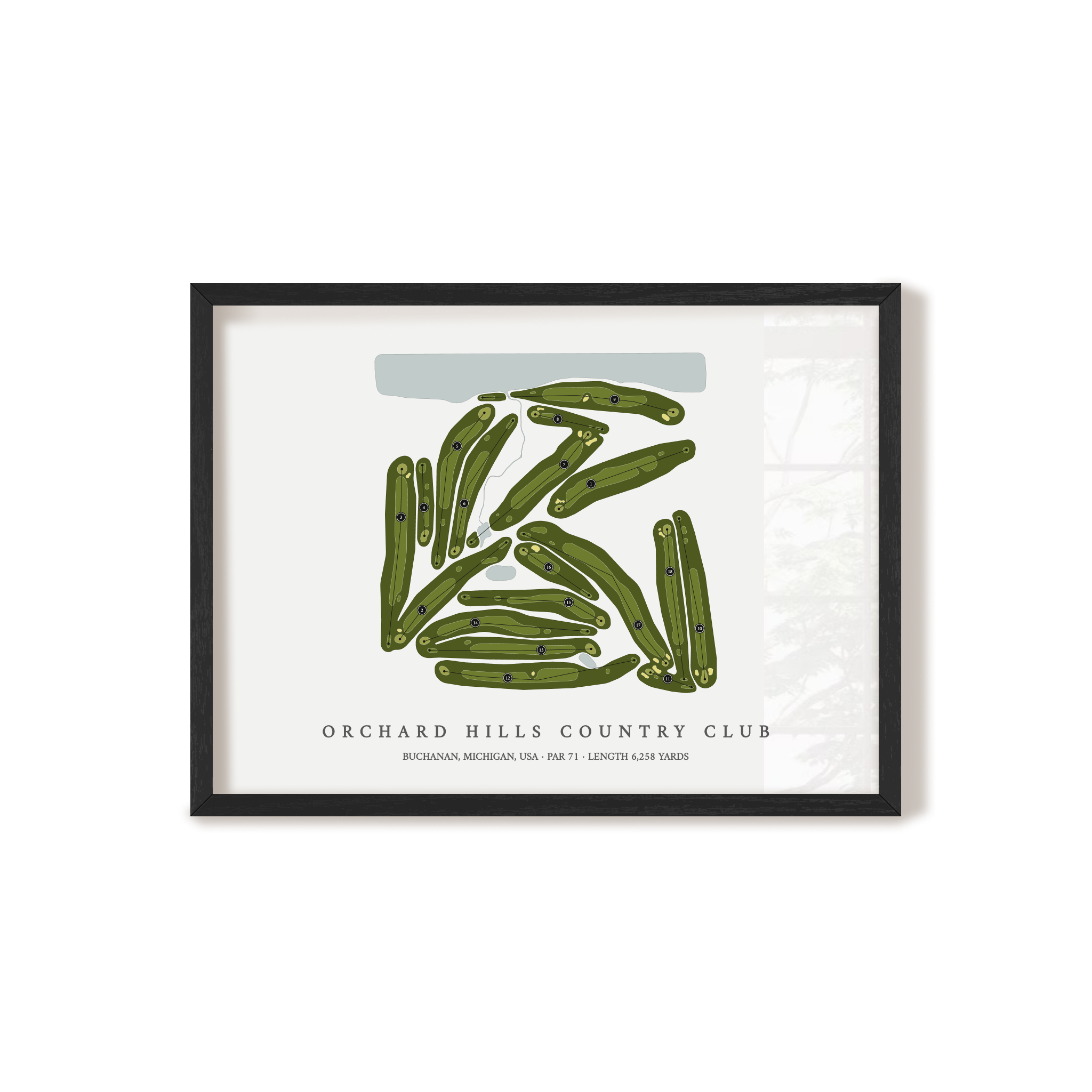 Orchard Hills Country Club | Golf Course Print | Black Frame