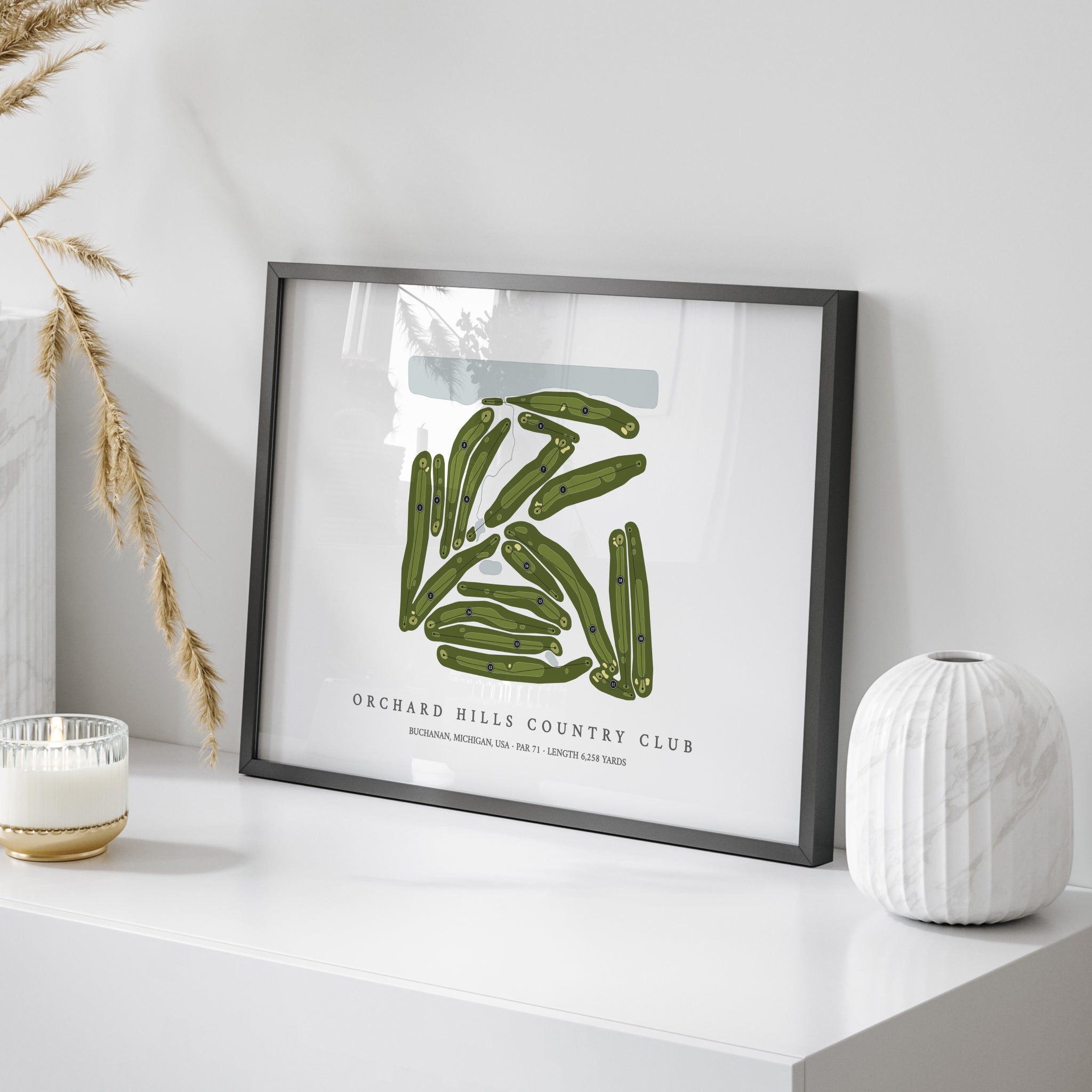 Orchard Hills Country Club | Golf Course Print | On Table