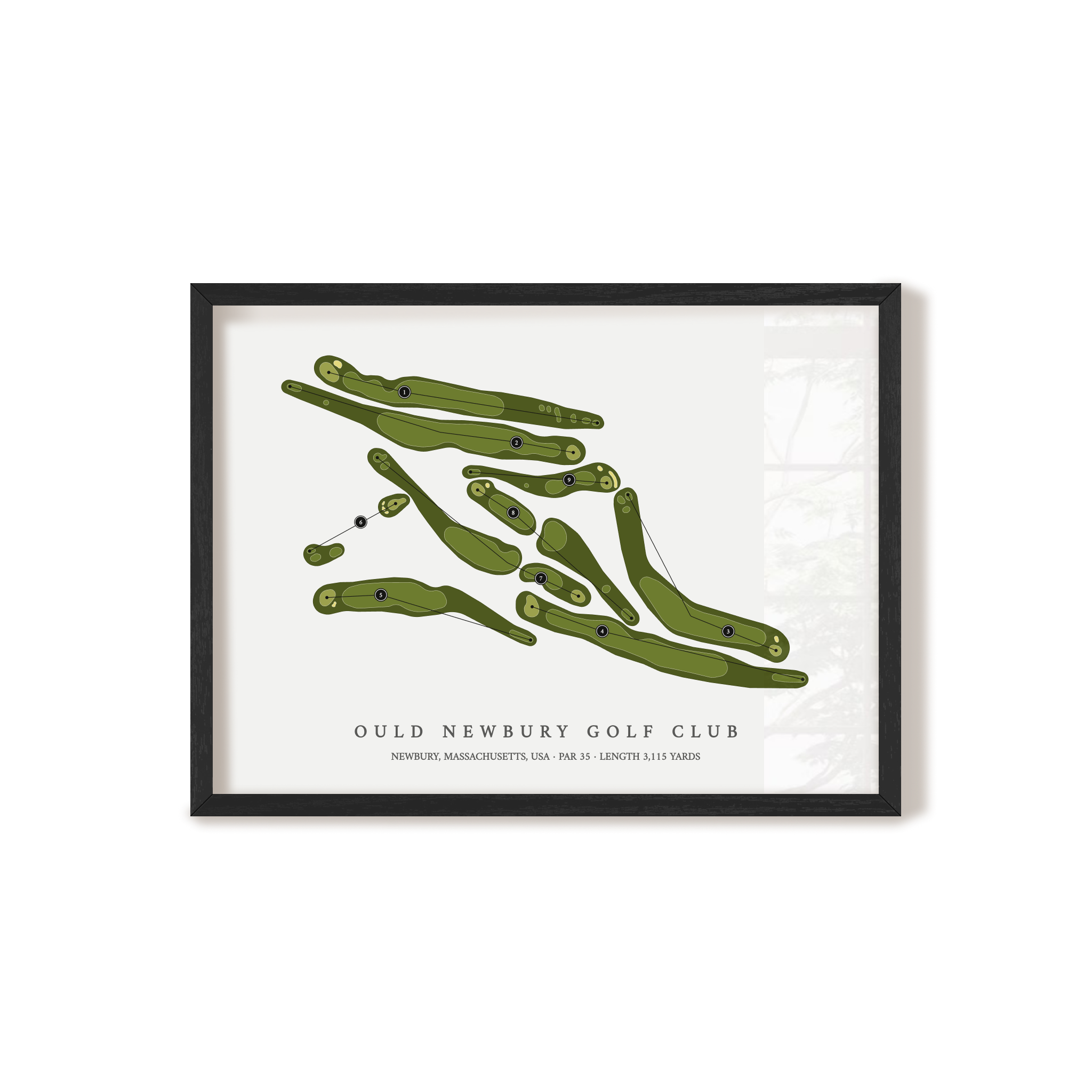 Ould Newbury Golf Club | Golf Course Map | Black Frame
