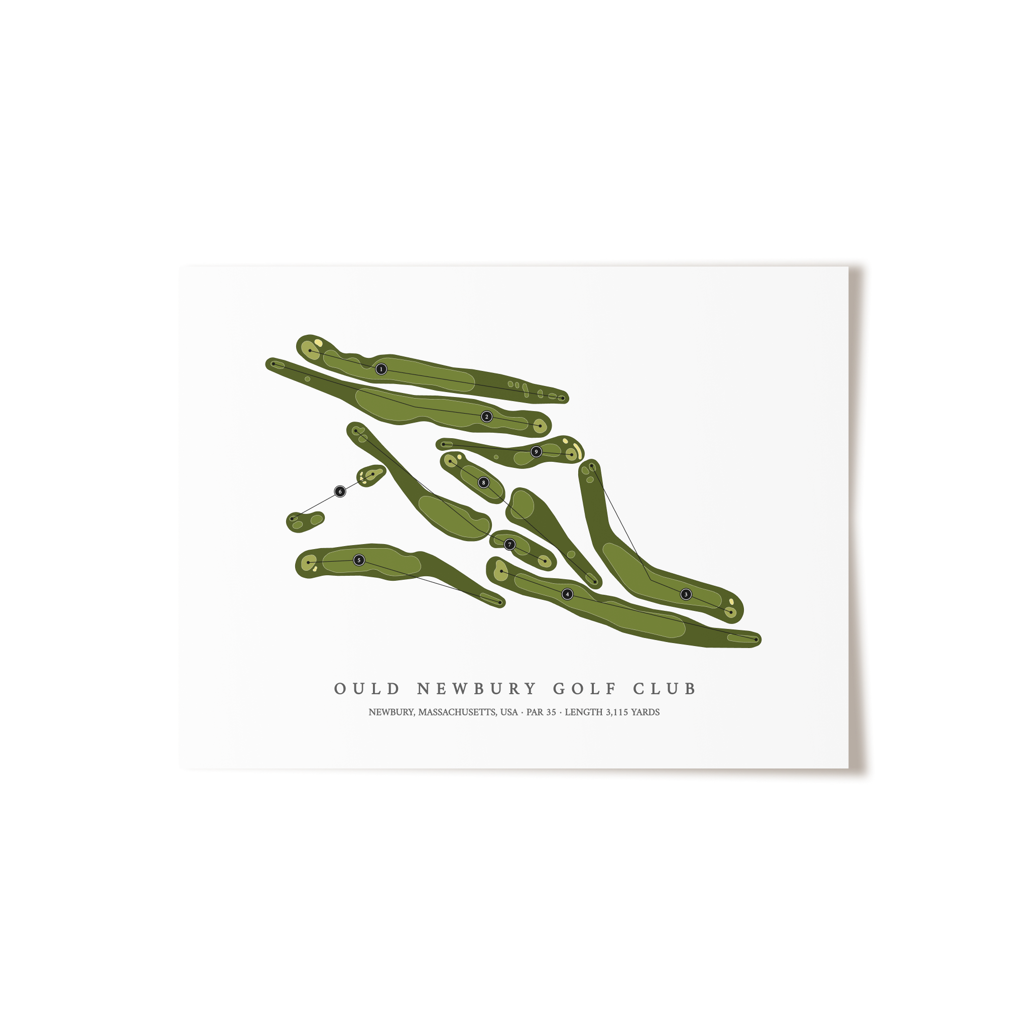 Ould Newbury Golf Club | Golf Course Map | Unframed