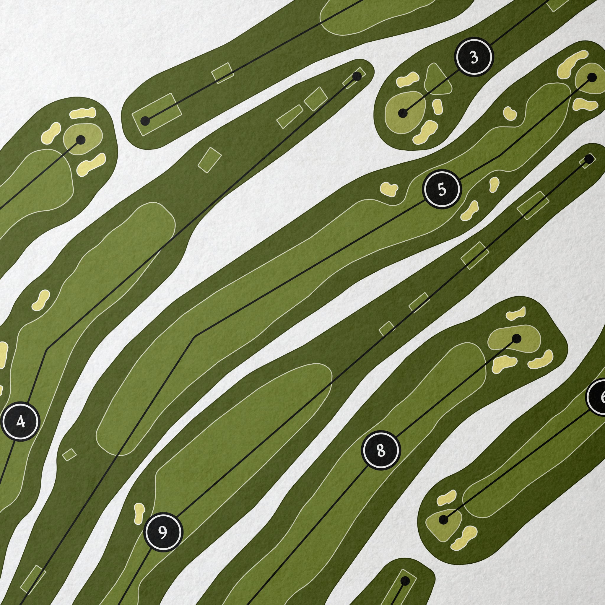 Overbrook Golf Club | Golf Course Print | Close Up
