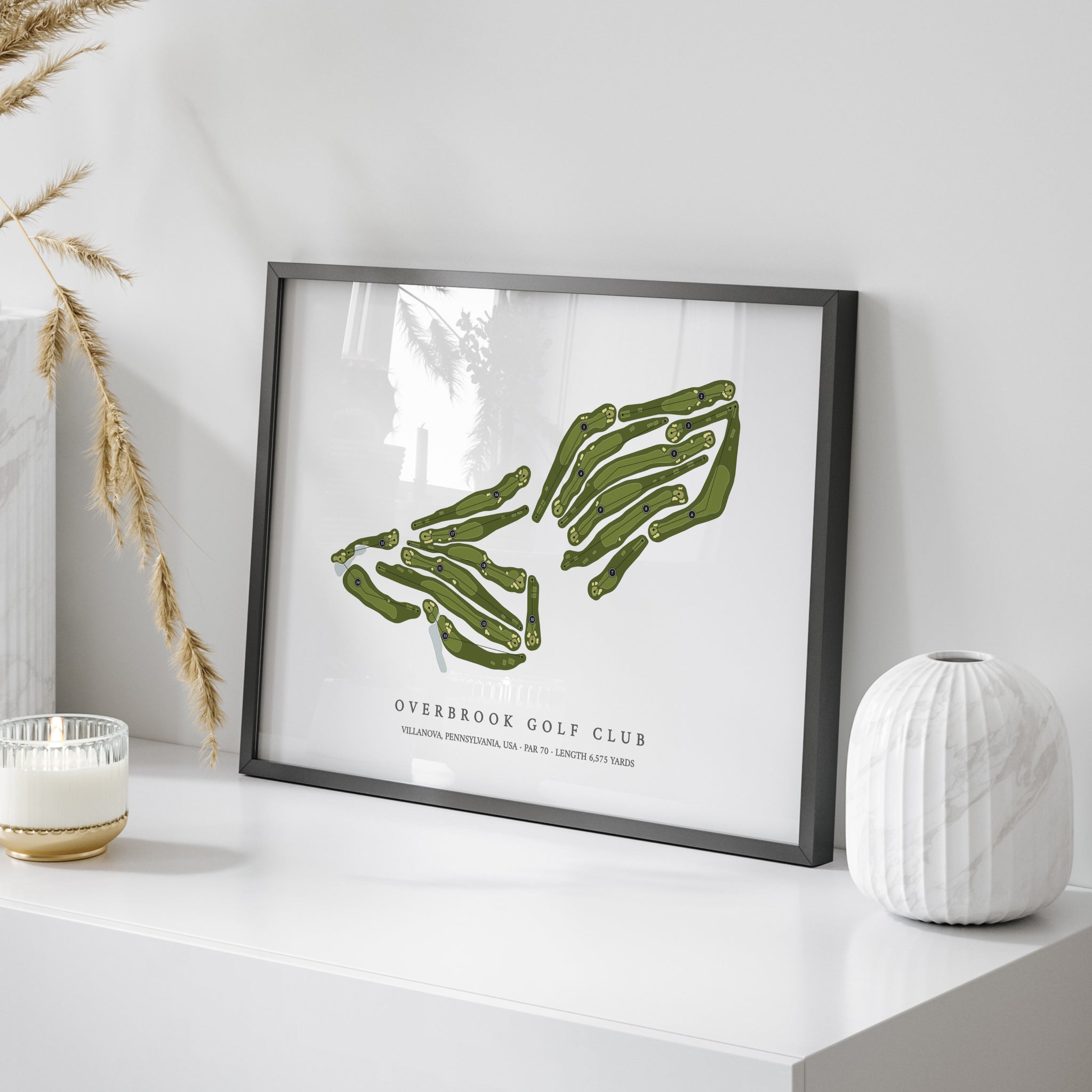 Overbrook Golf Club | Golf Course Print | On Table