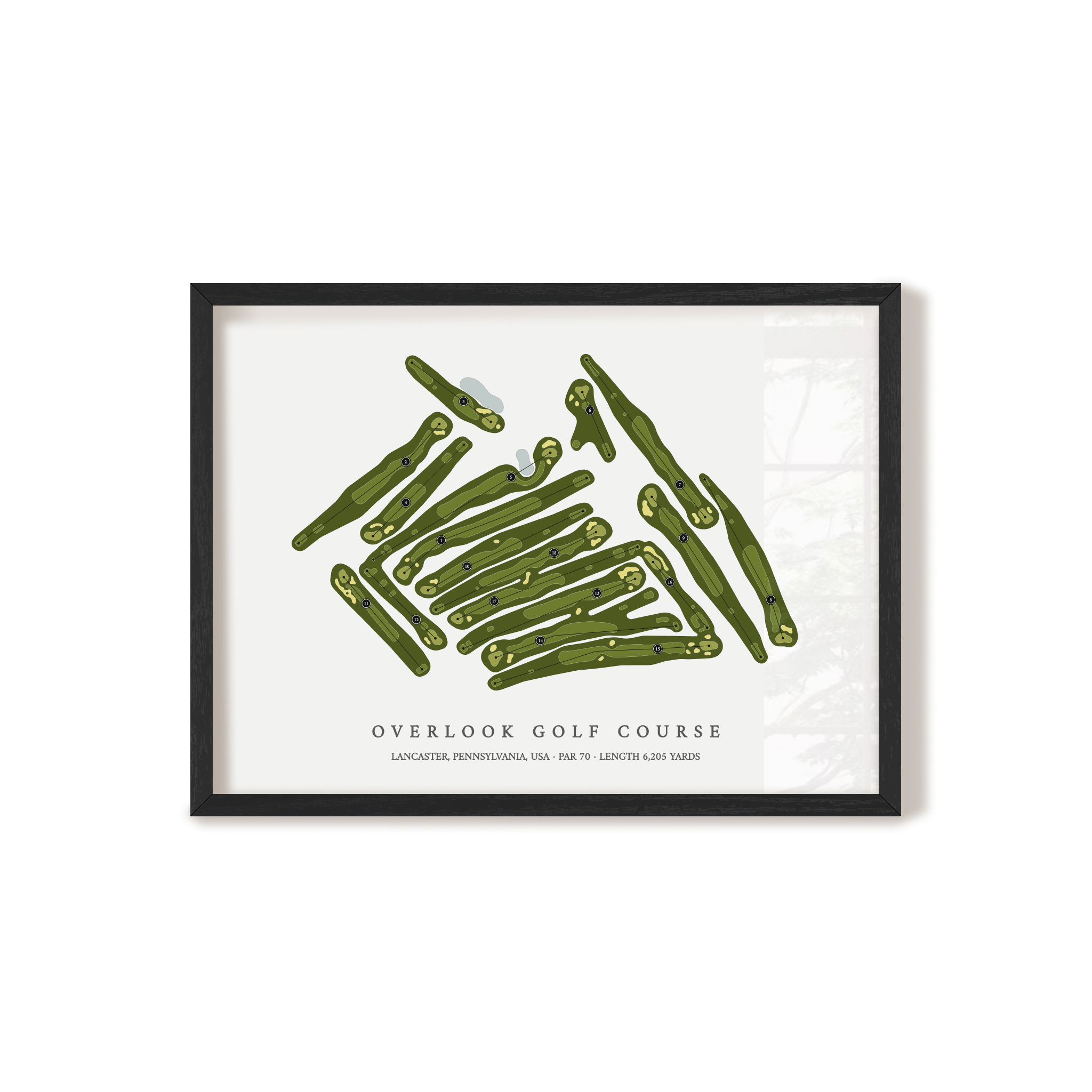 Overlook Golf Course | Golf Course Map | Black Frame