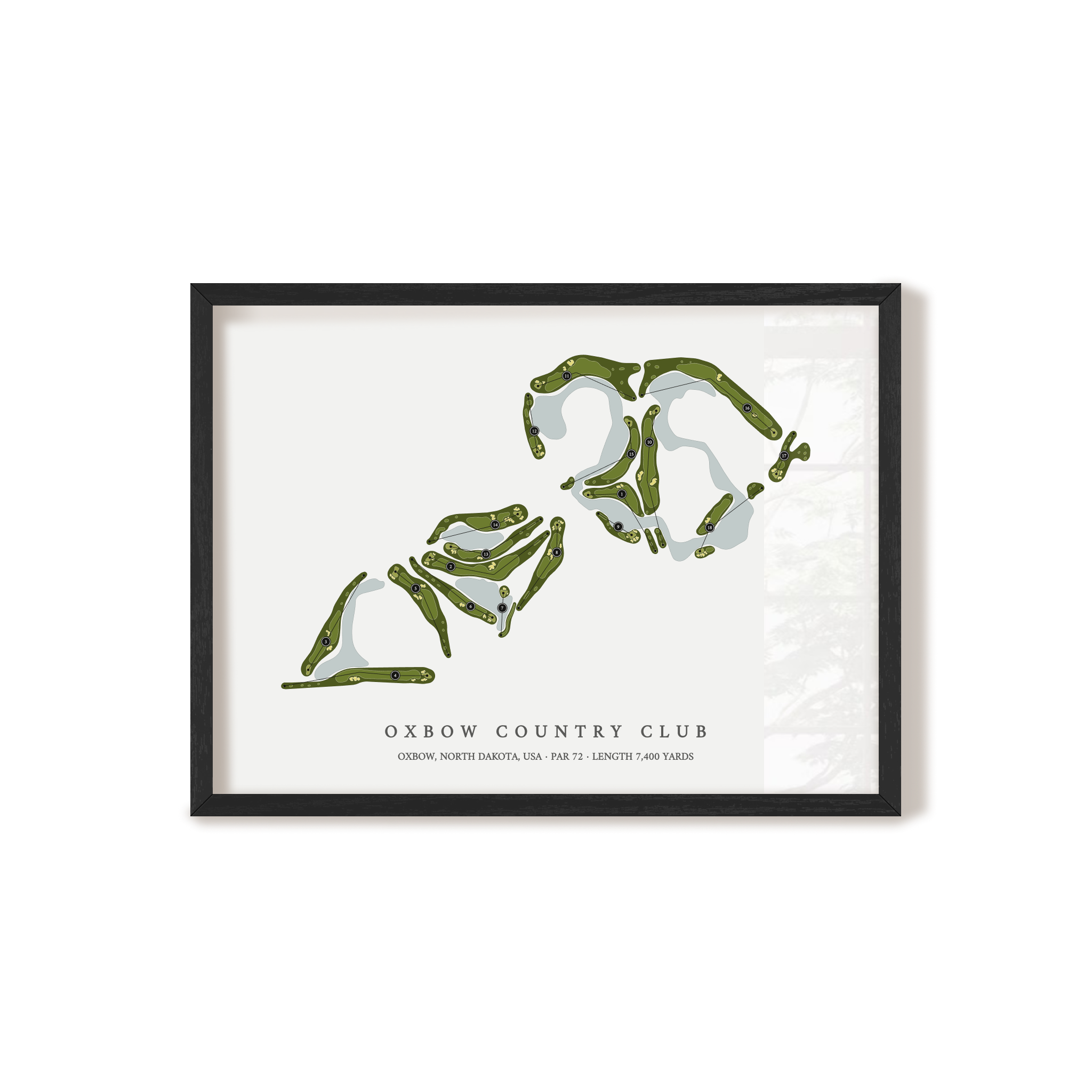 Oxbow Country Club | Golf Course Map | Black Frame