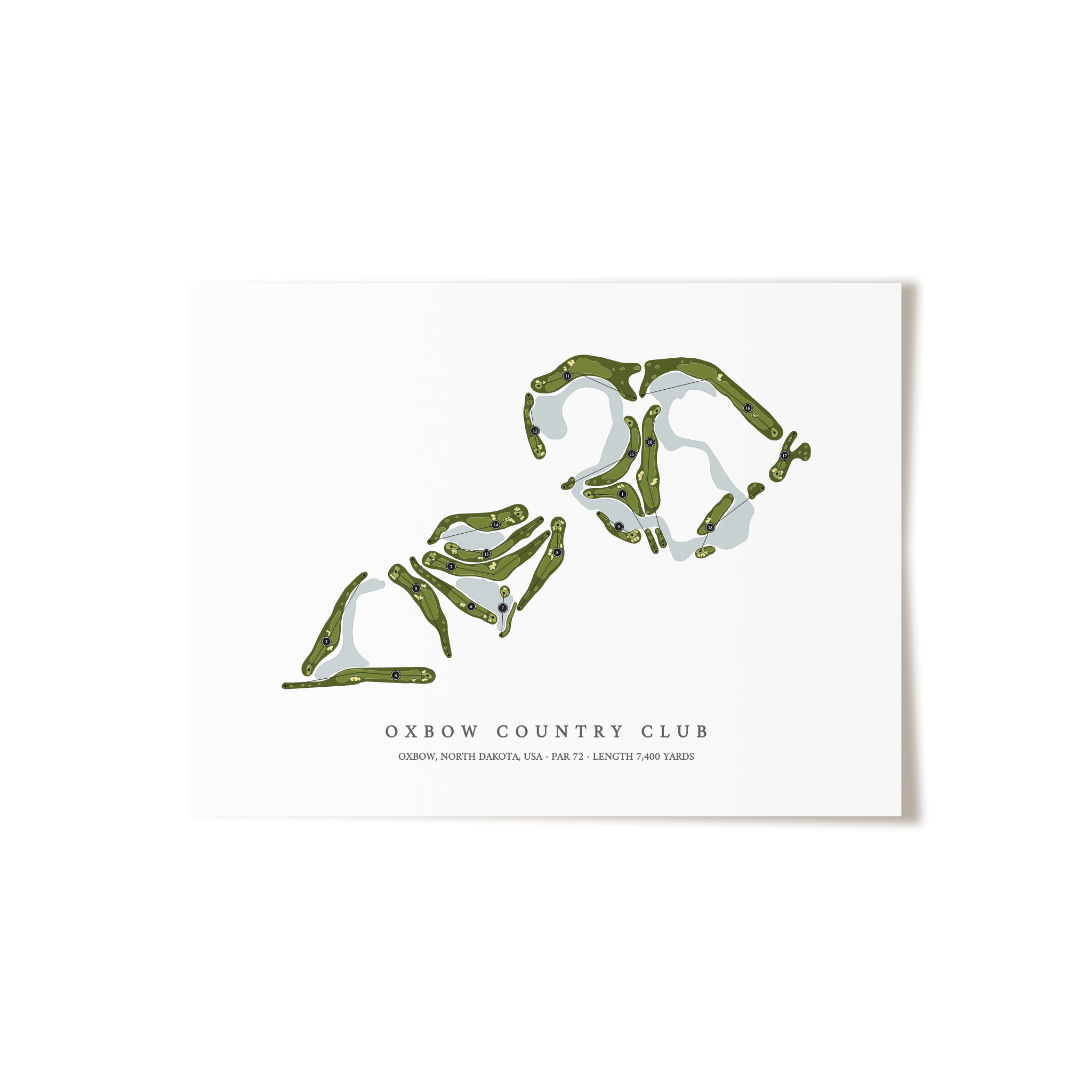 Oxbow Country Club | Golf Course Map | Unframed