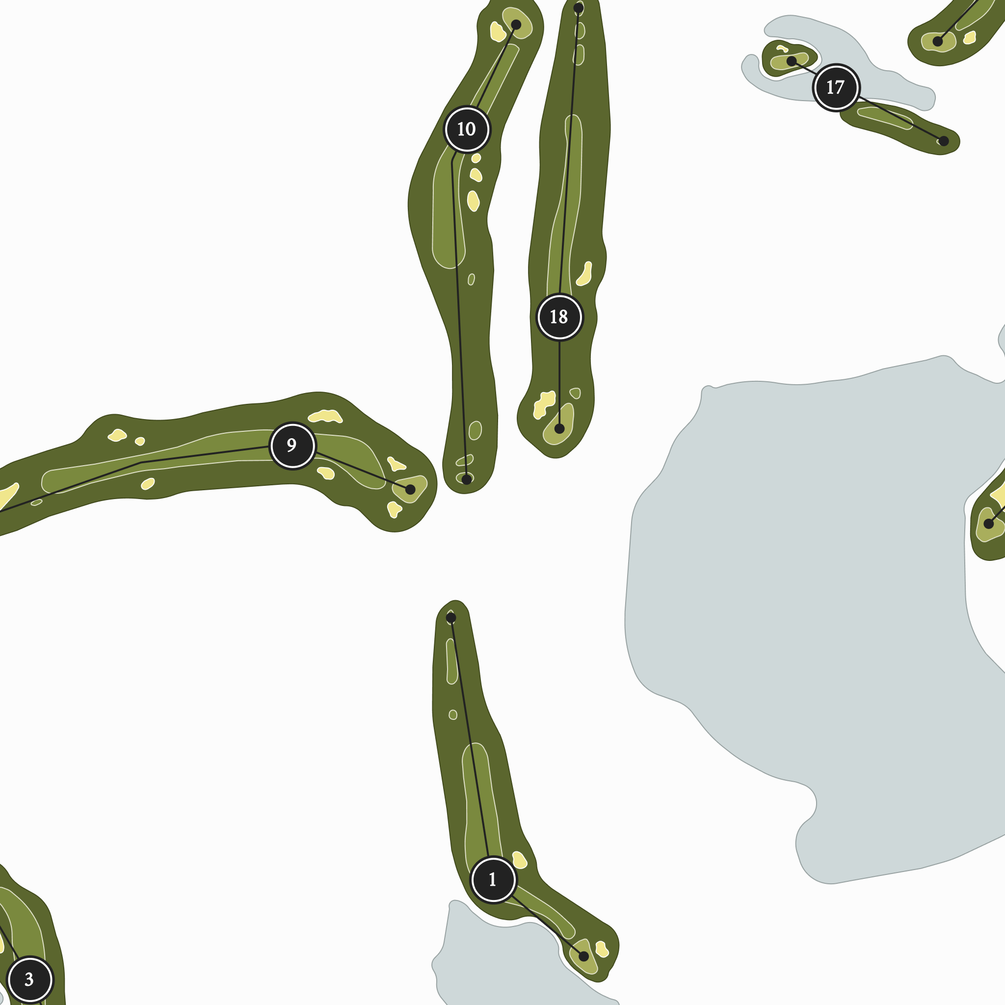 Oyster Bay Golf Links | Golf Course Map | Close Up