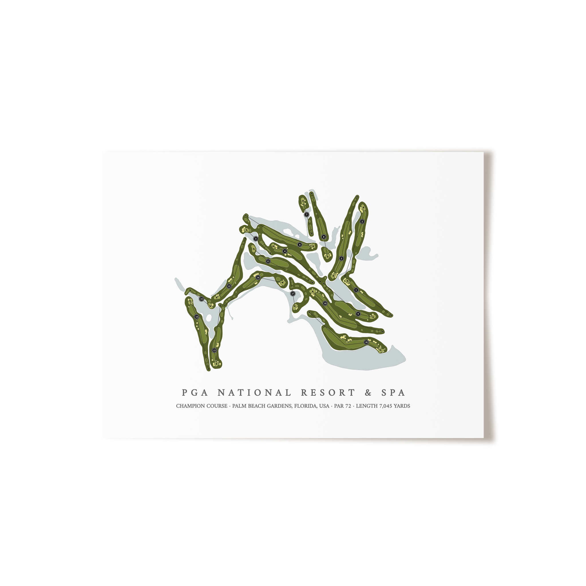 PGA National Resort & Spa - Champion Course | Golf Course Map | Unframed