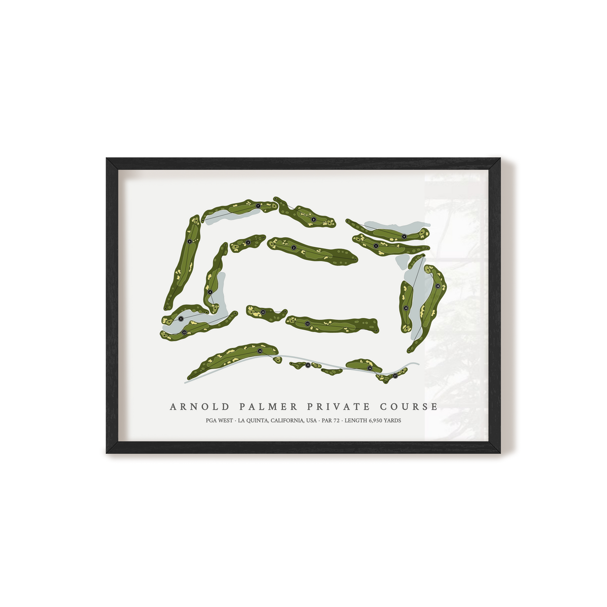PGA West - Arnold Palmer Private Course | Golf Course Map | Black Frame