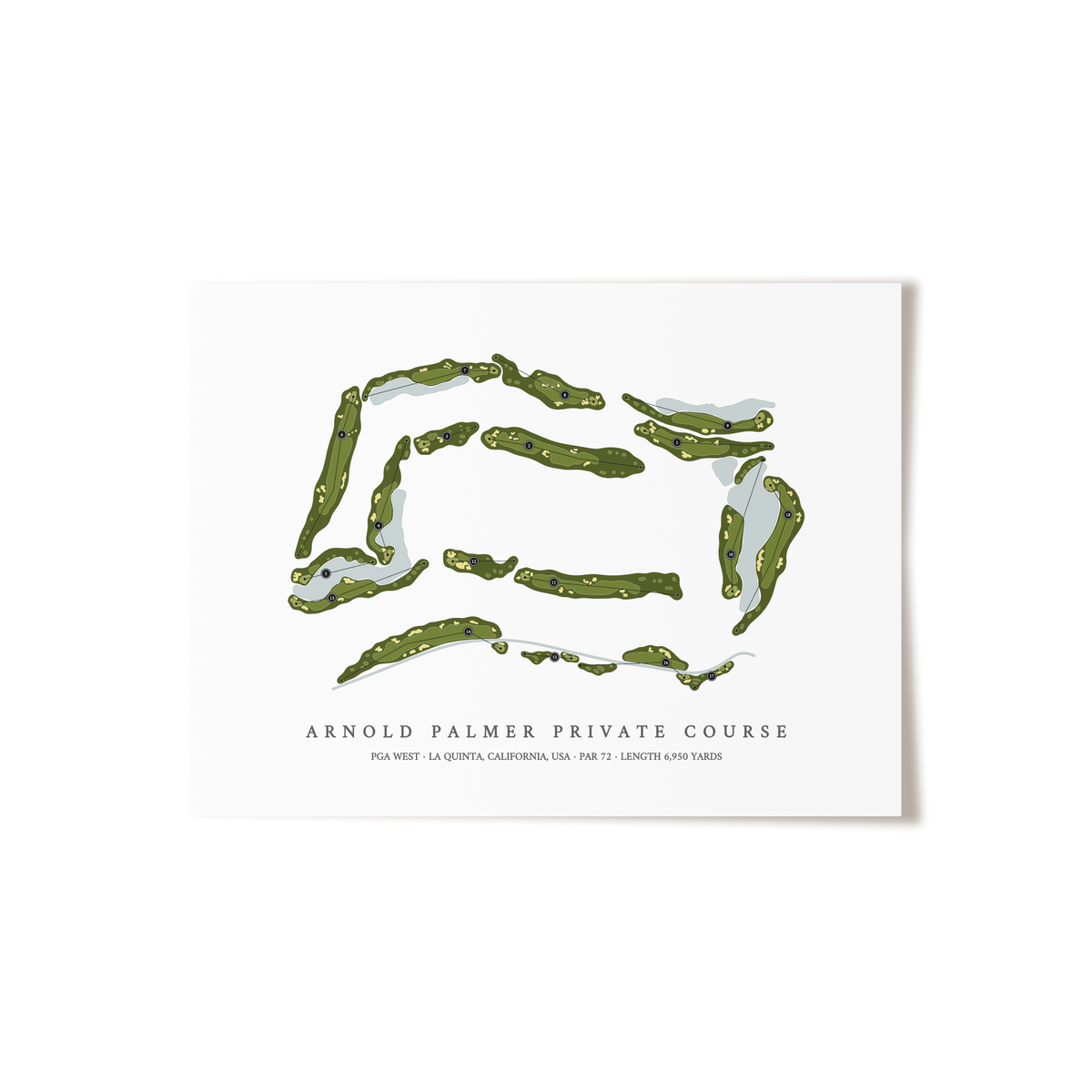 PGA West - Arnold Palmer Private Course | Golf Course Map | Unframed