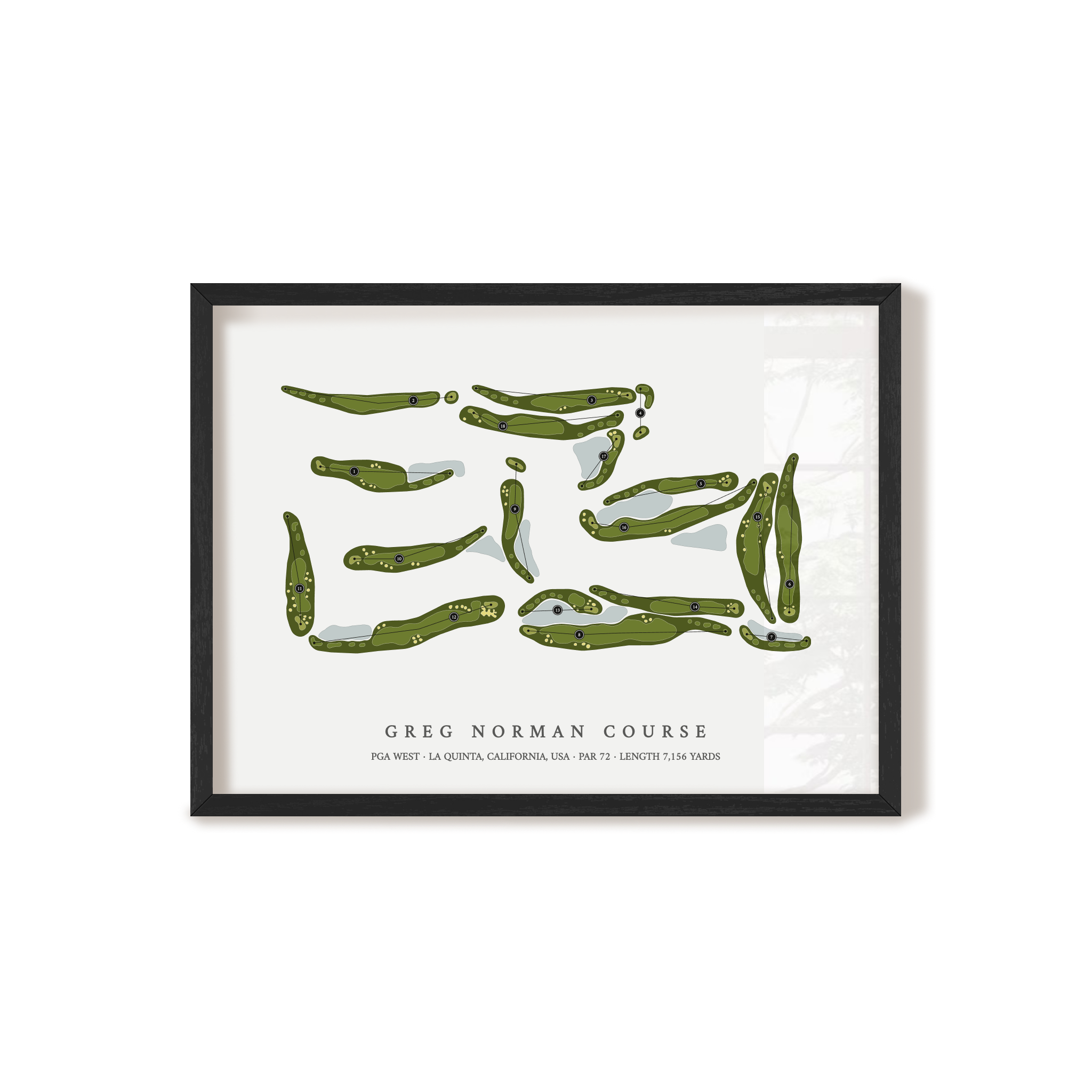 PGA West - Greg Norman Course | Golf Course Print | Black Frame