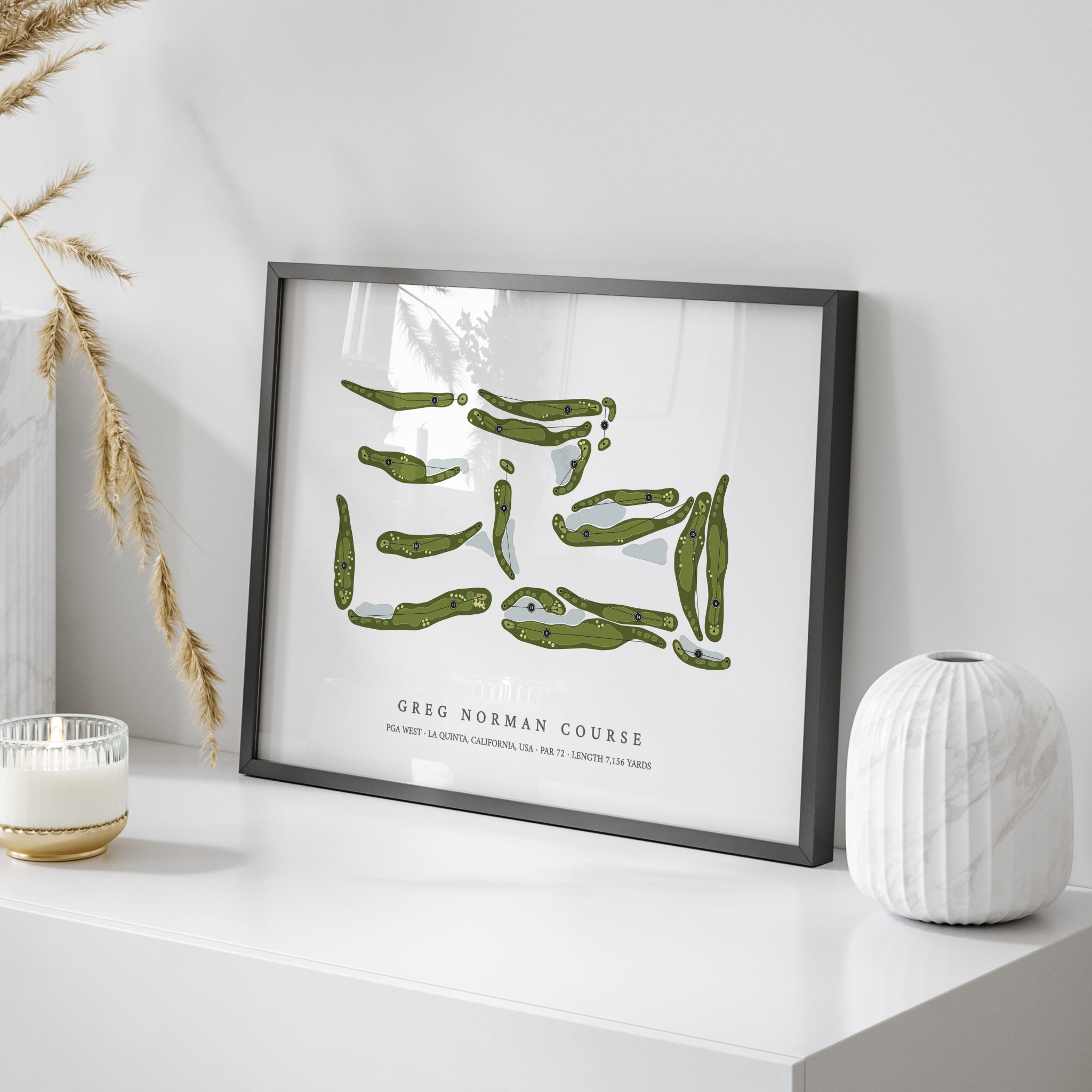 PGA West - Greg Norman Course | Golf Course Print | On Table