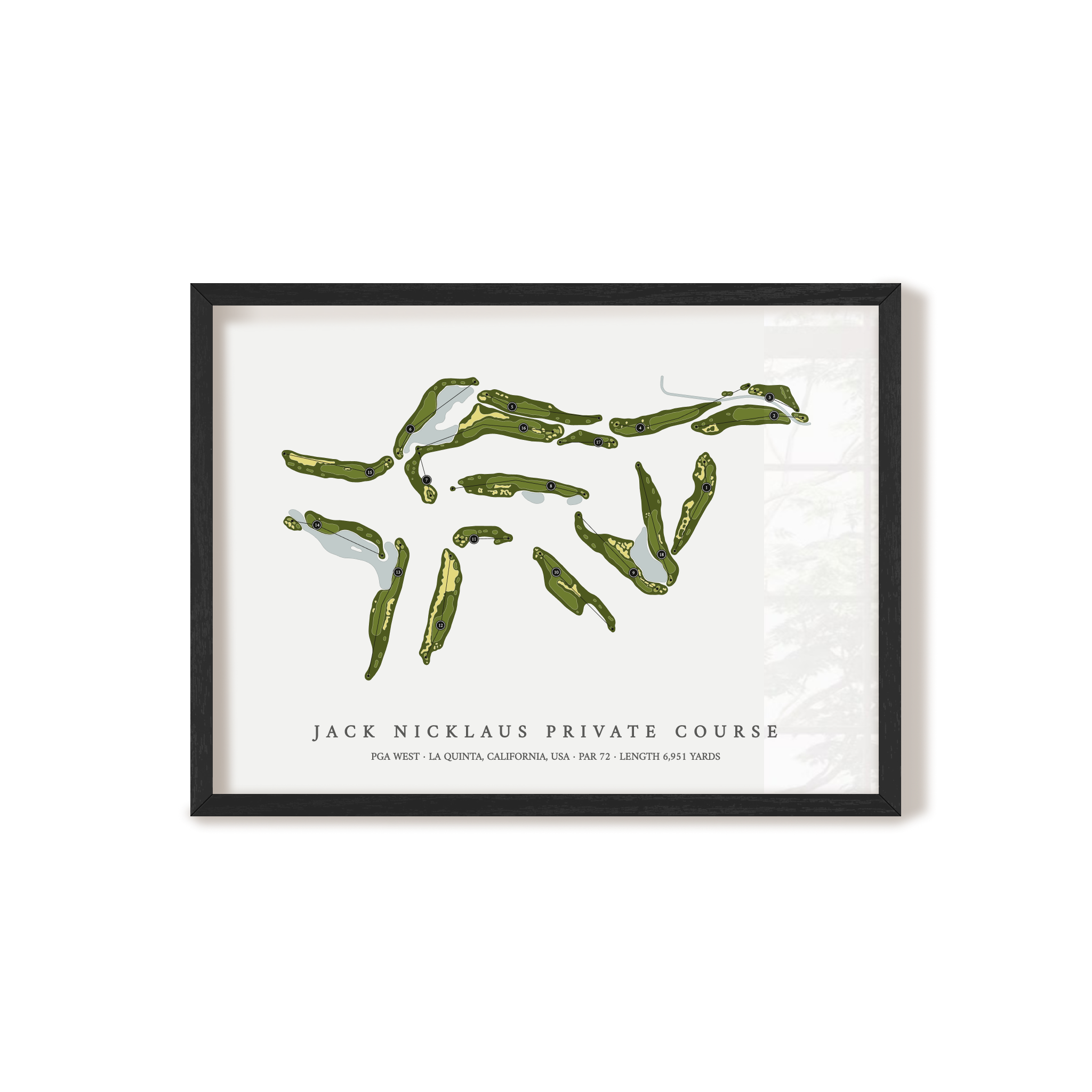 PGA West - Jack Nicklaus Private Course | Golf Course Map | Black Frame