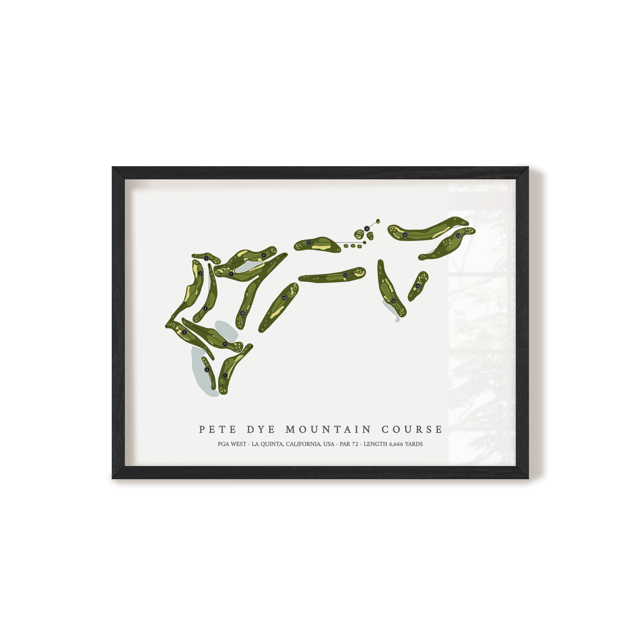 PGA West - Pete Dye Mountain Course | Golf Course Map | Black+Frame
