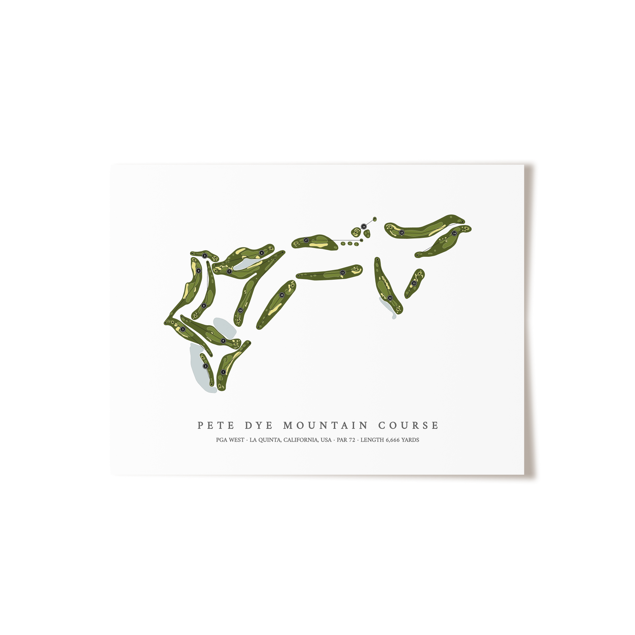 PGA West - Pete Dye Mountain Course | Golf Course Map | Unframed