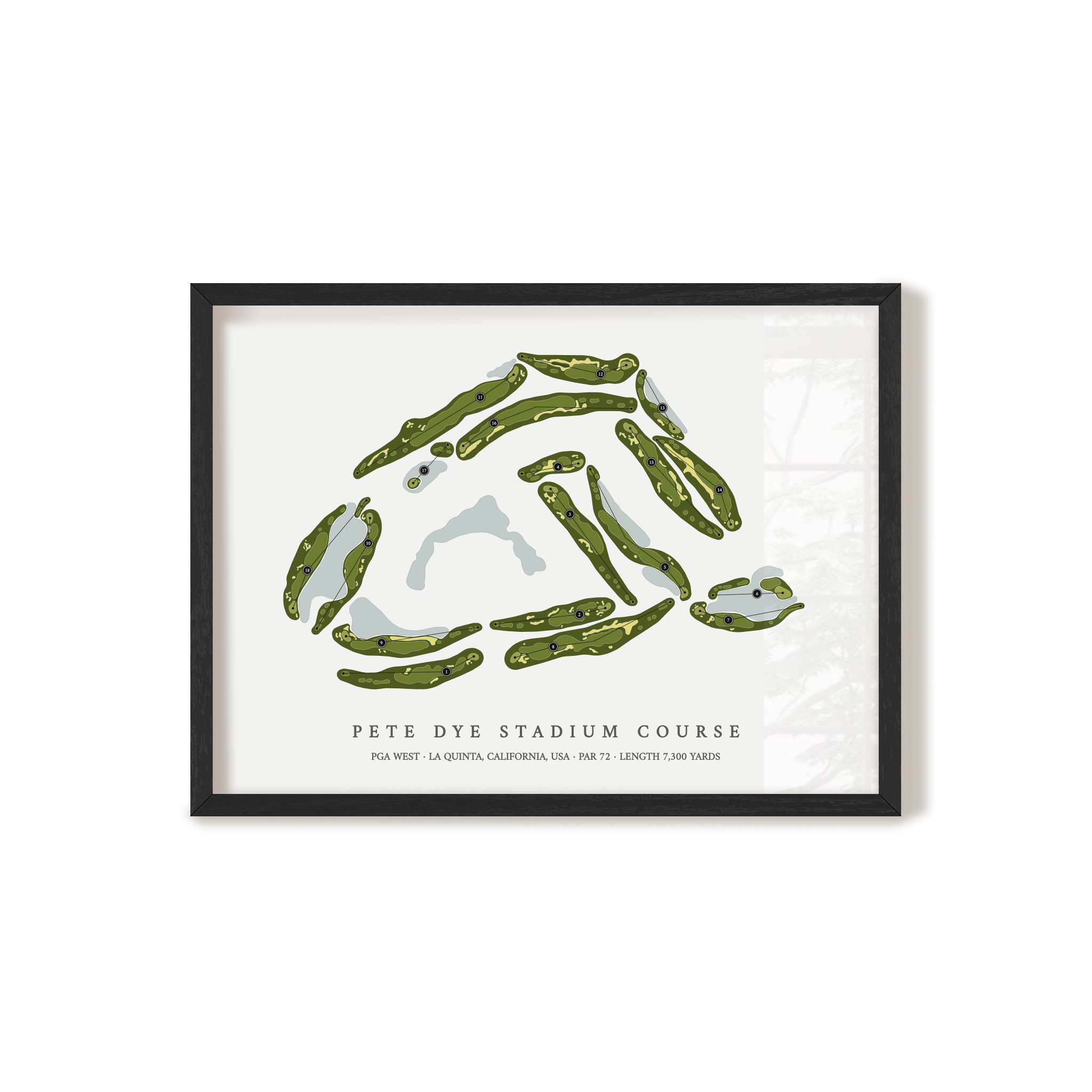 PGA West - Pete Dye Stadium Course | Golf Course Print | Black Frame