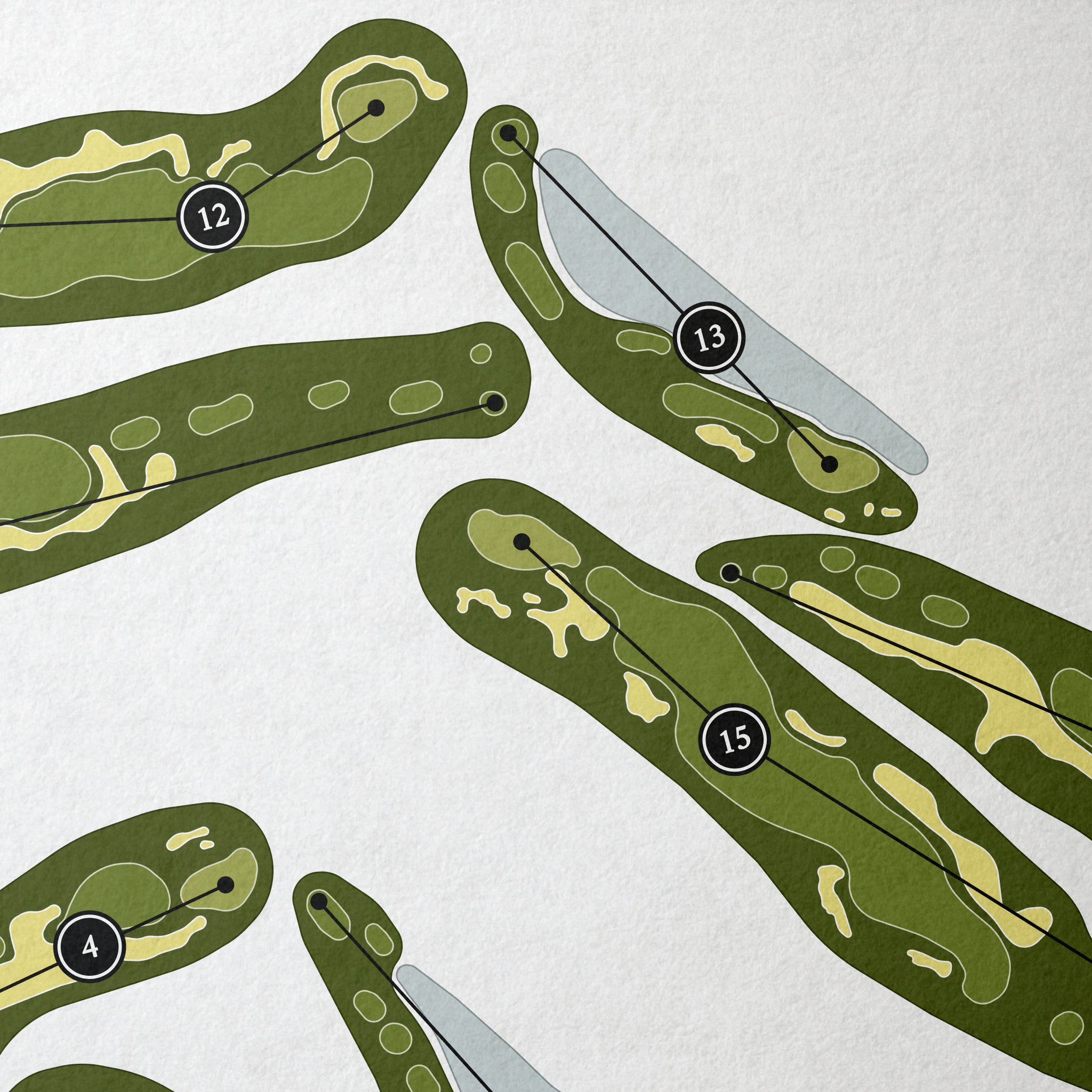 PGA West - Pete Dye Stadium Course | Golf Course Print | Close Up