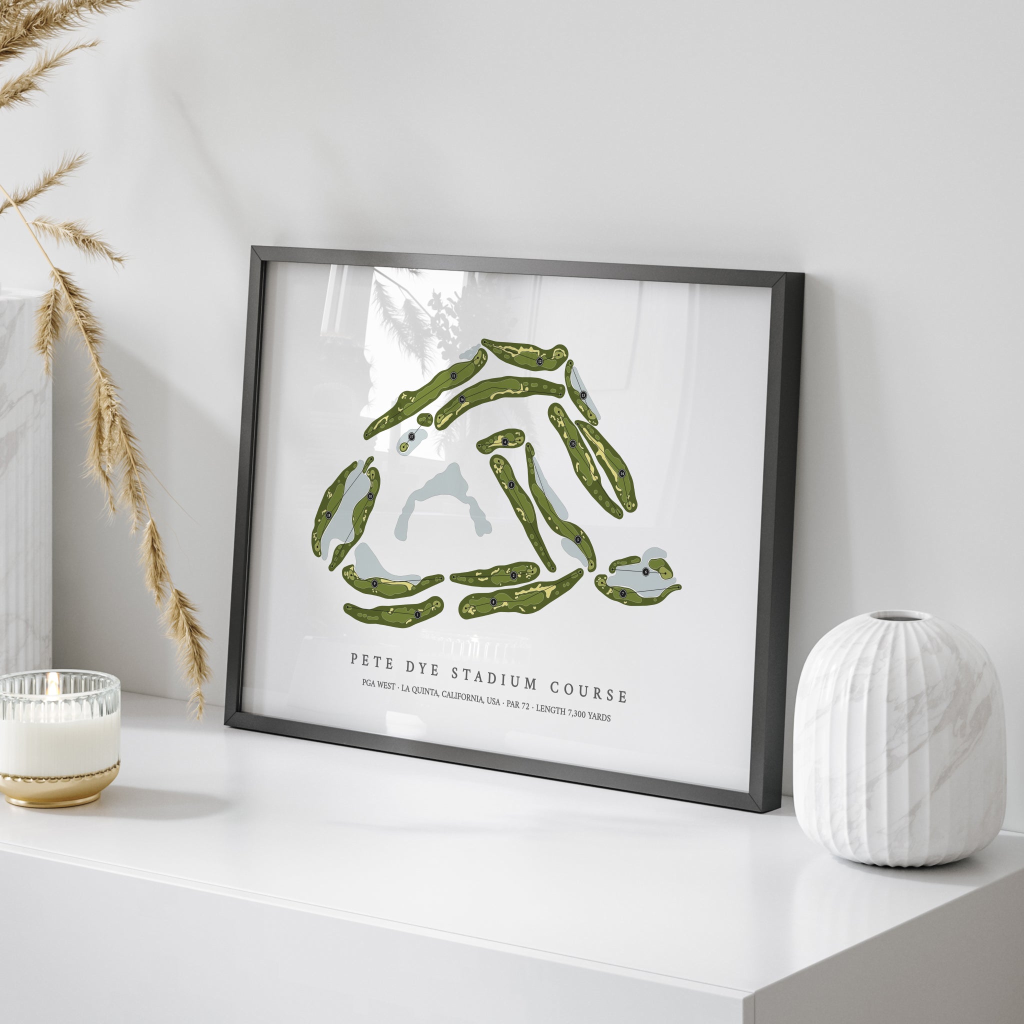 PGA West - Pete Dye Stadium Course | Golf Course Print | On Table