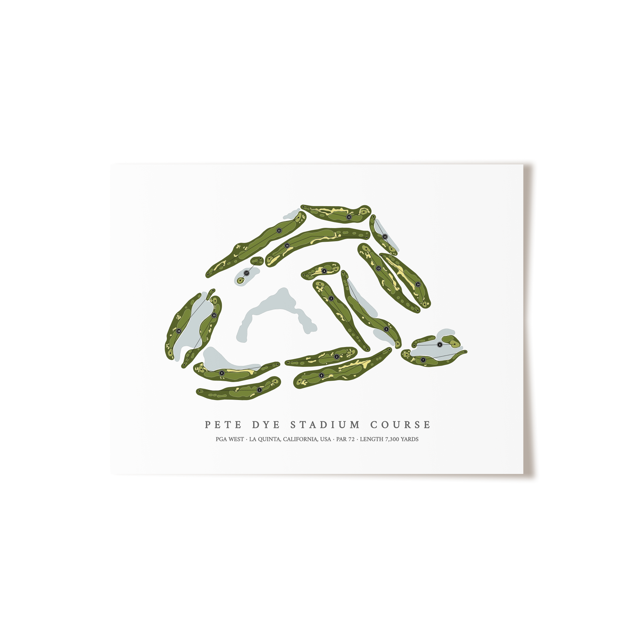 PGA West - Pete Dye Stadium Course | Golf Course Print | Unframed