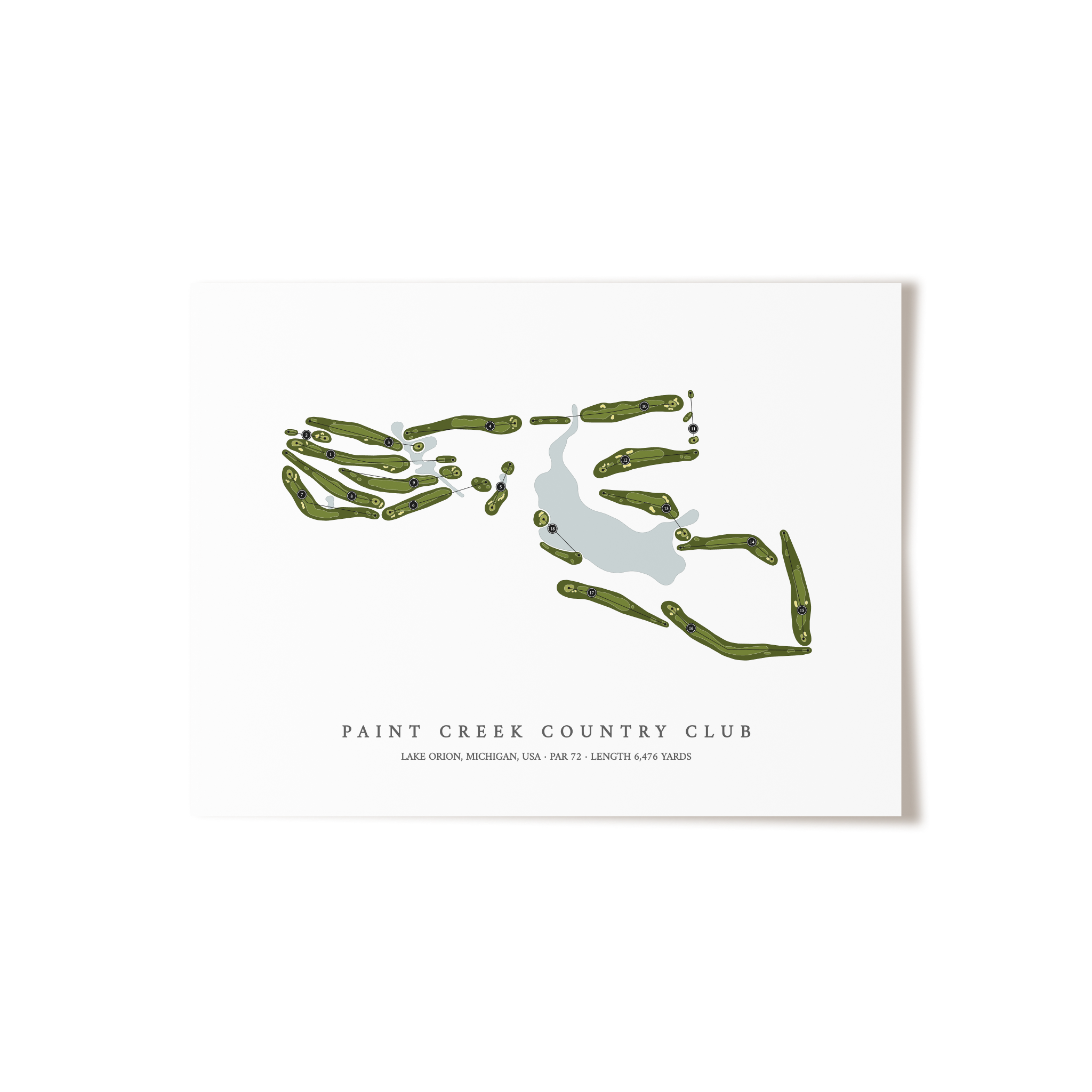Paint Creek Country Club | Golf Course Map | Unframed